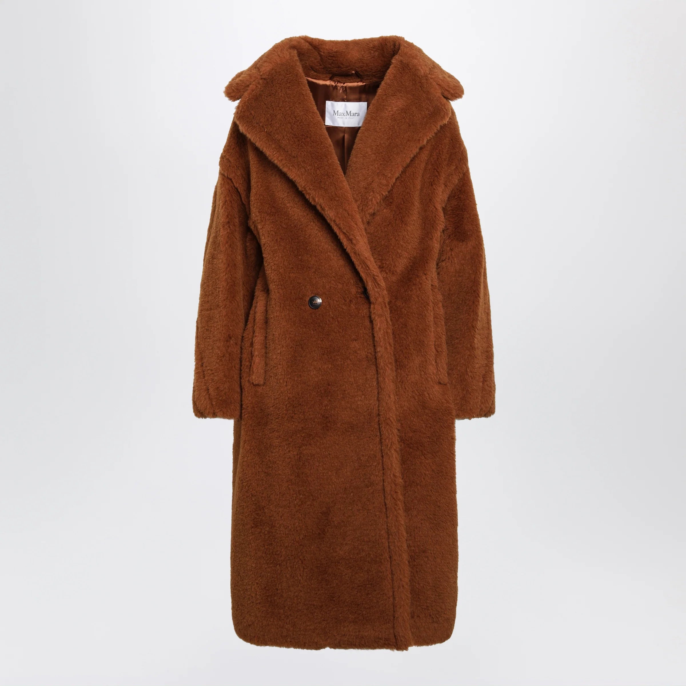Max Mara Teddy Bear Icon coat in brown alpaca and wool