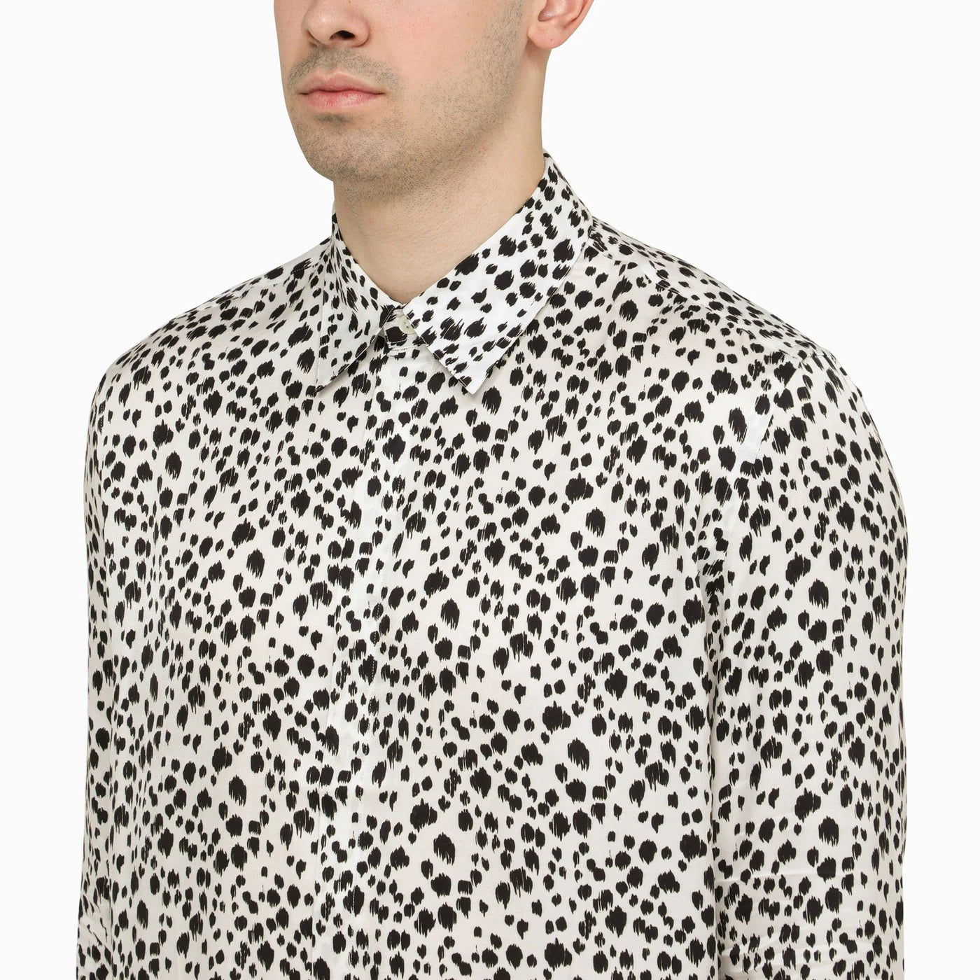 PT Torino White viscose striped shirt