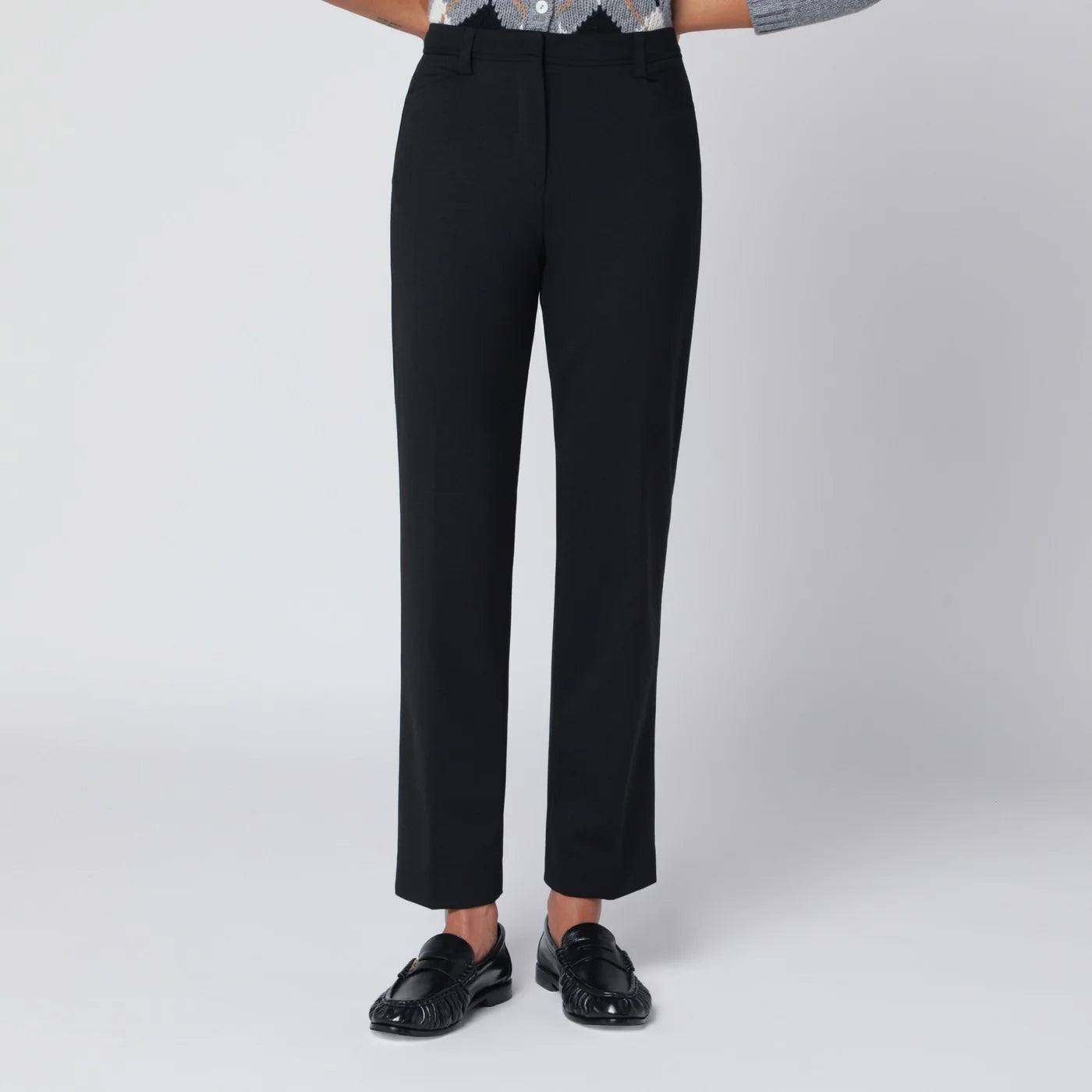 TheLatest Black wool-blend trousers
