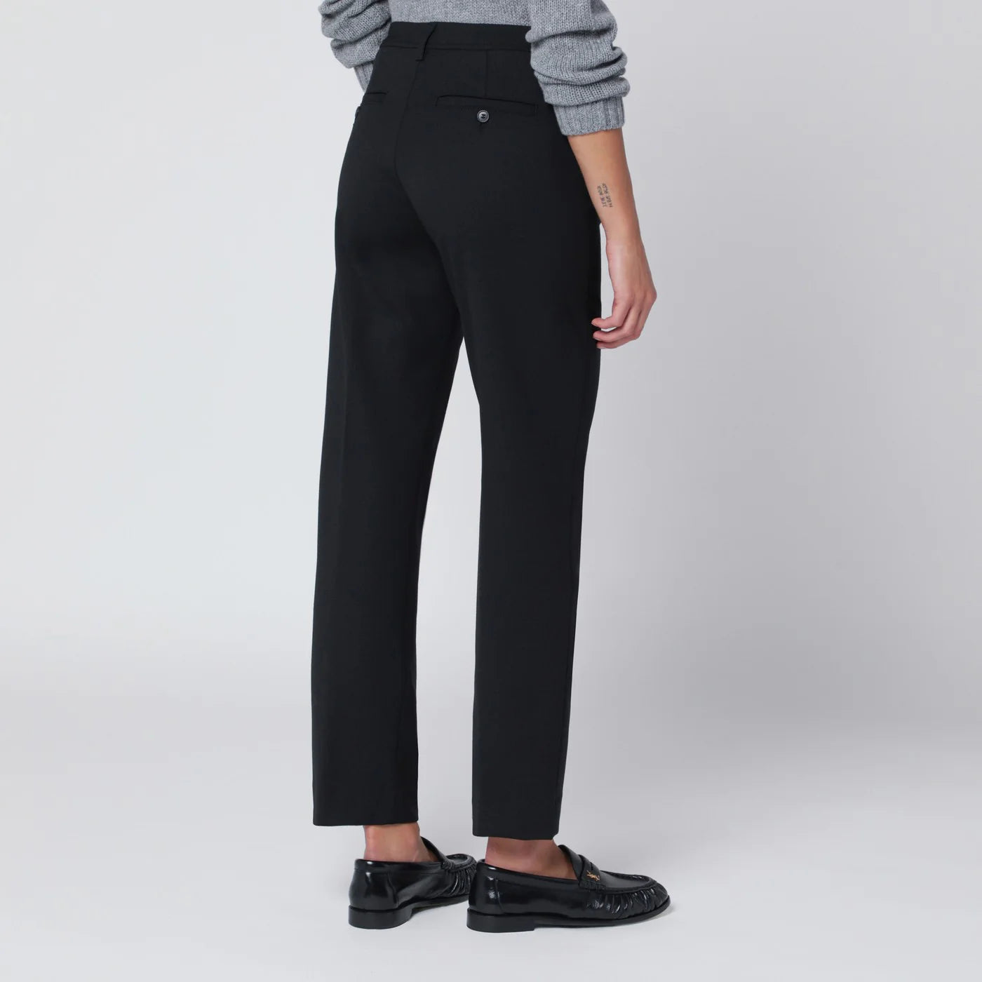 TheLatest Black wool-blend trousers