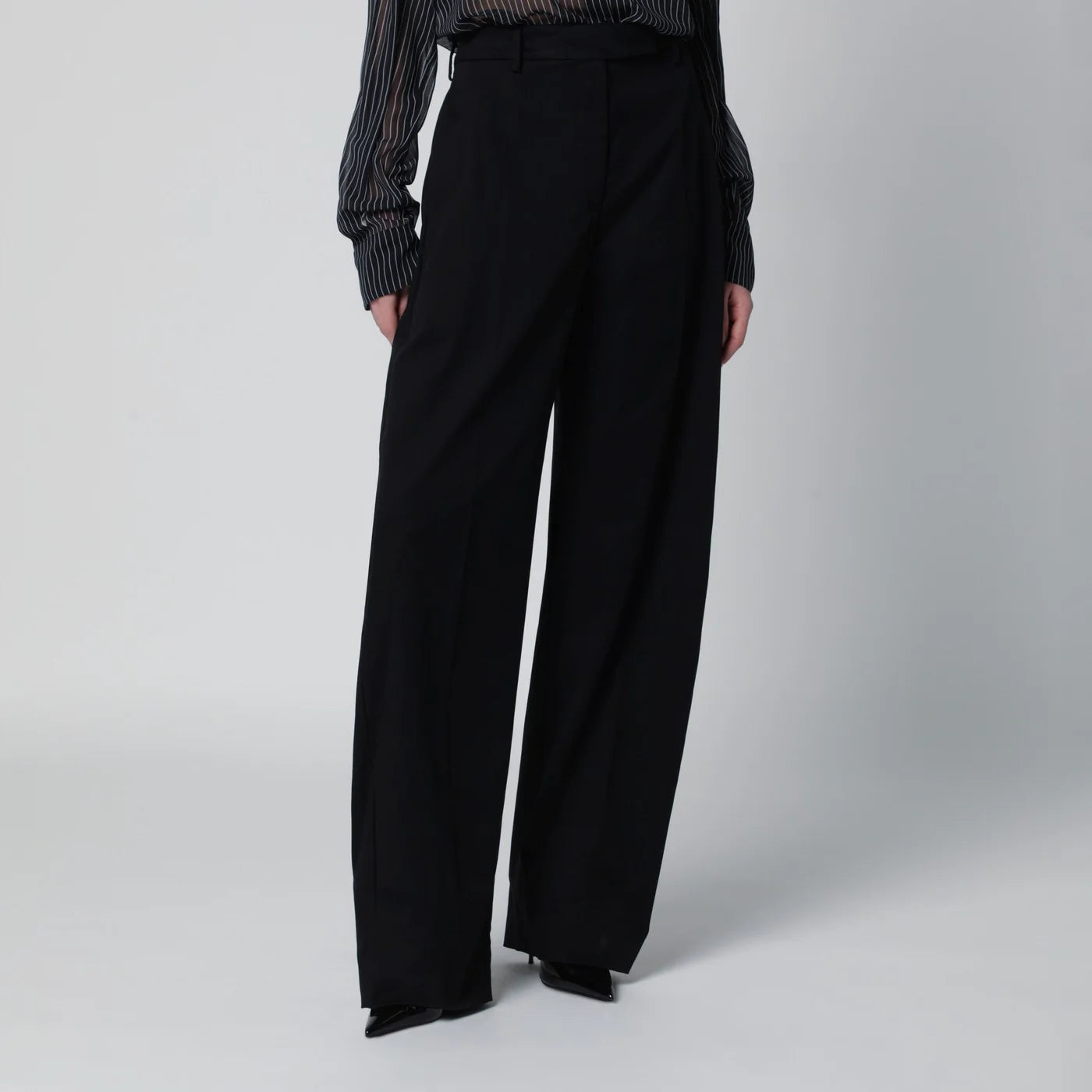 TheLatest Black cotton palazzo trousers