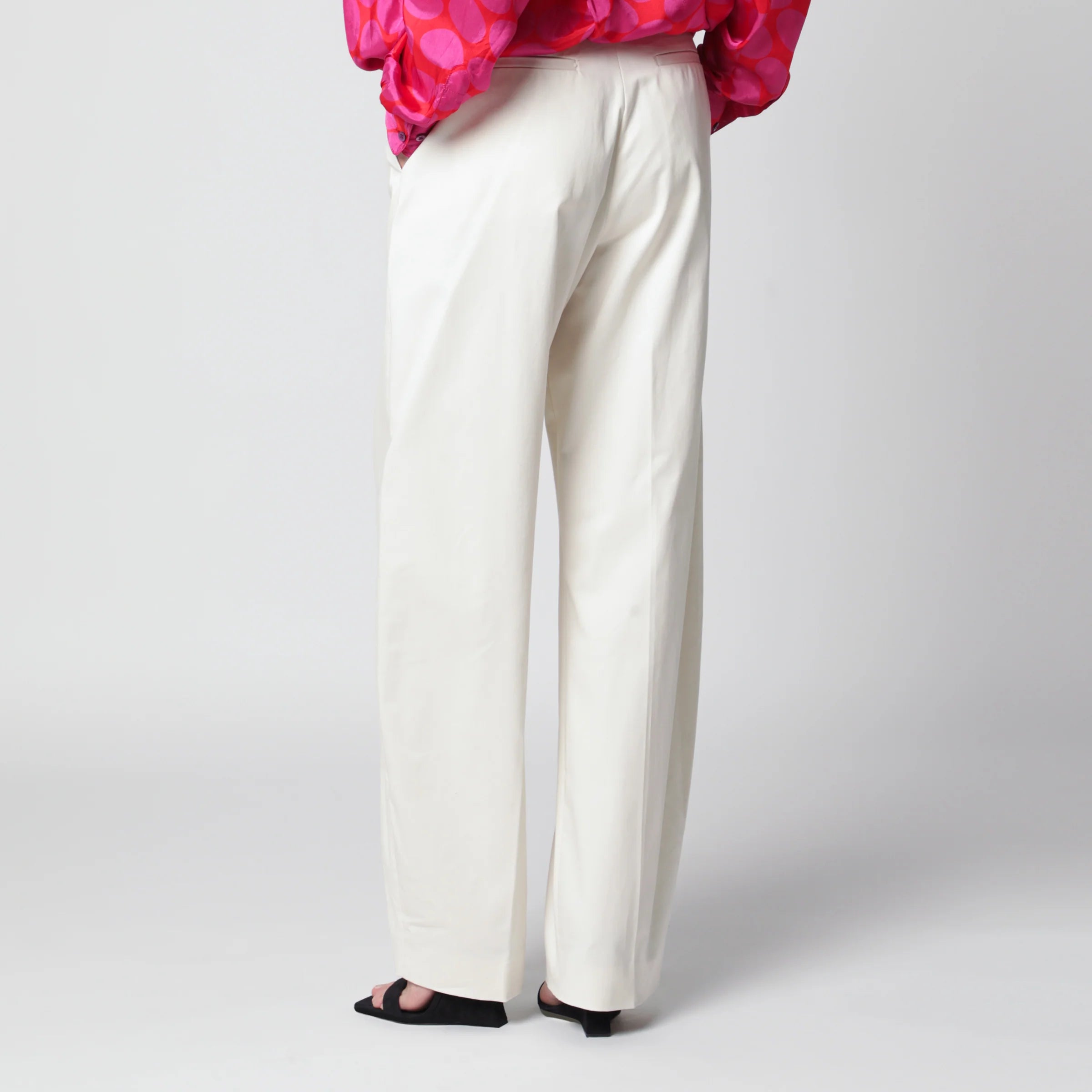 TheLatest Cream cotton palazzo trousers