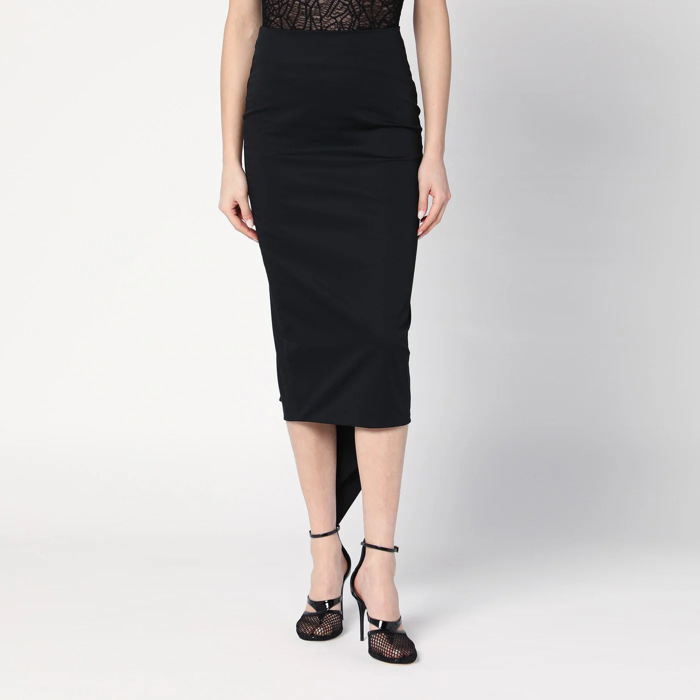 TheLatest Black cotton midi skirt