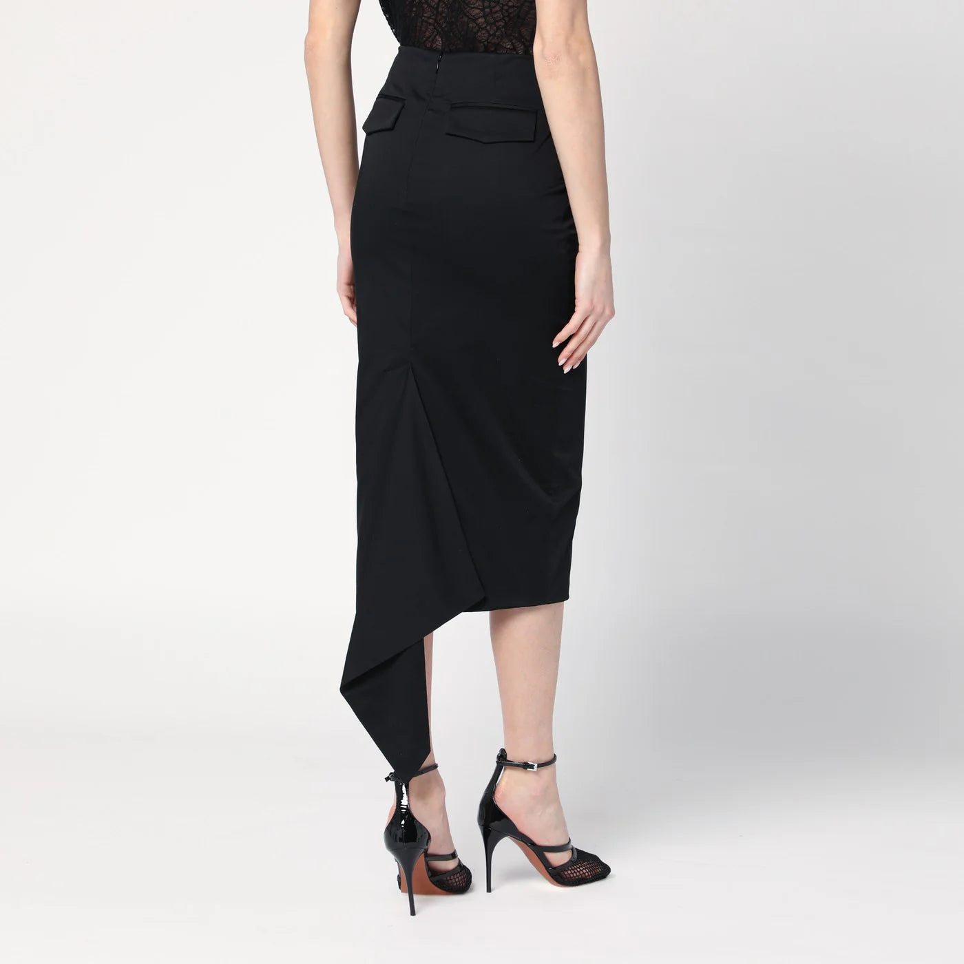 TheLatest Black cotton midi skirt