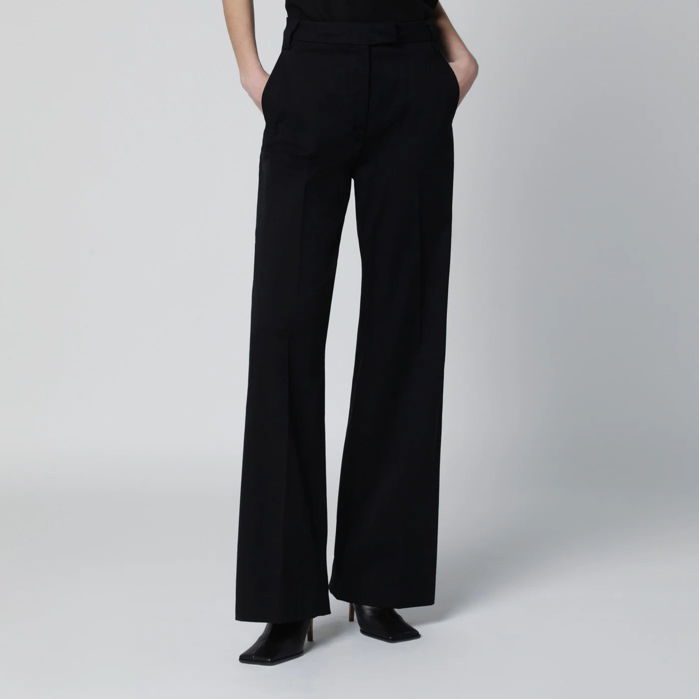 TheLatest Black cotton palazzo trousers