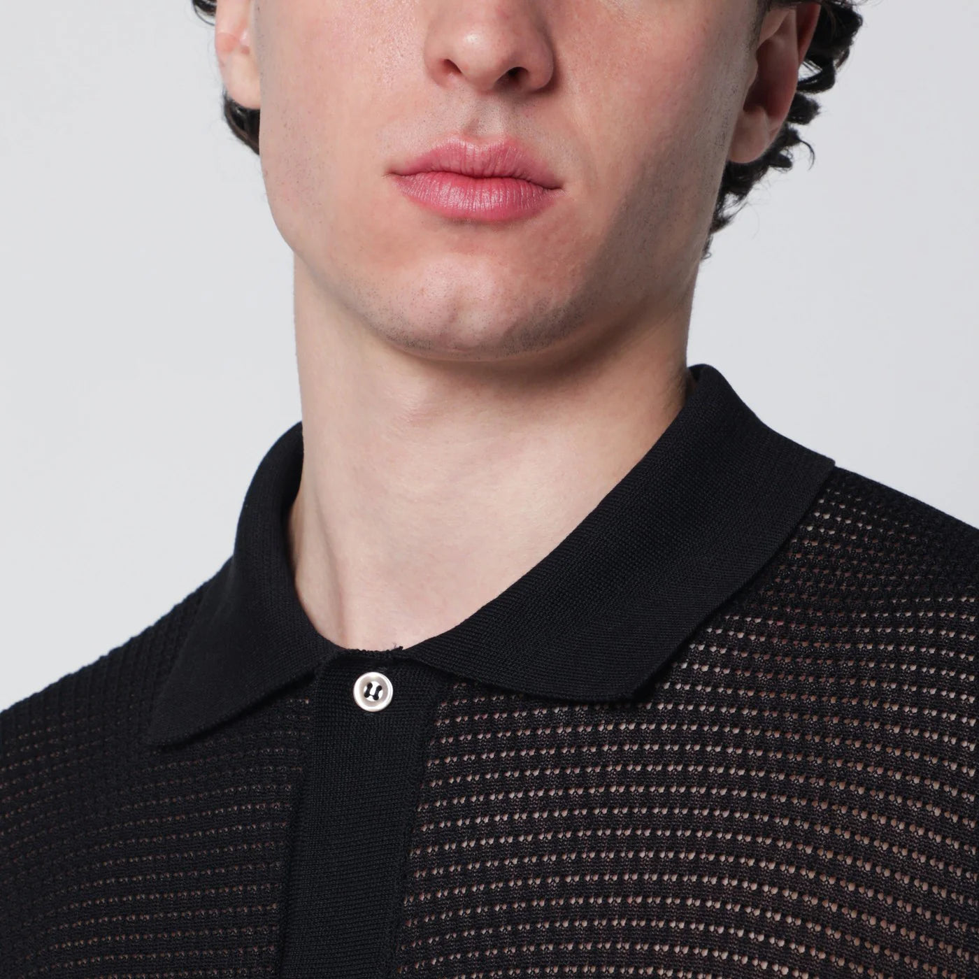 Tagliatore Black openwork cotton cardigan
