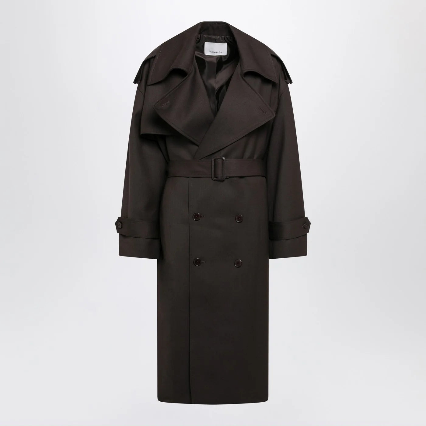 The Frankie Shop Dursley brown wool-blend trench coat
