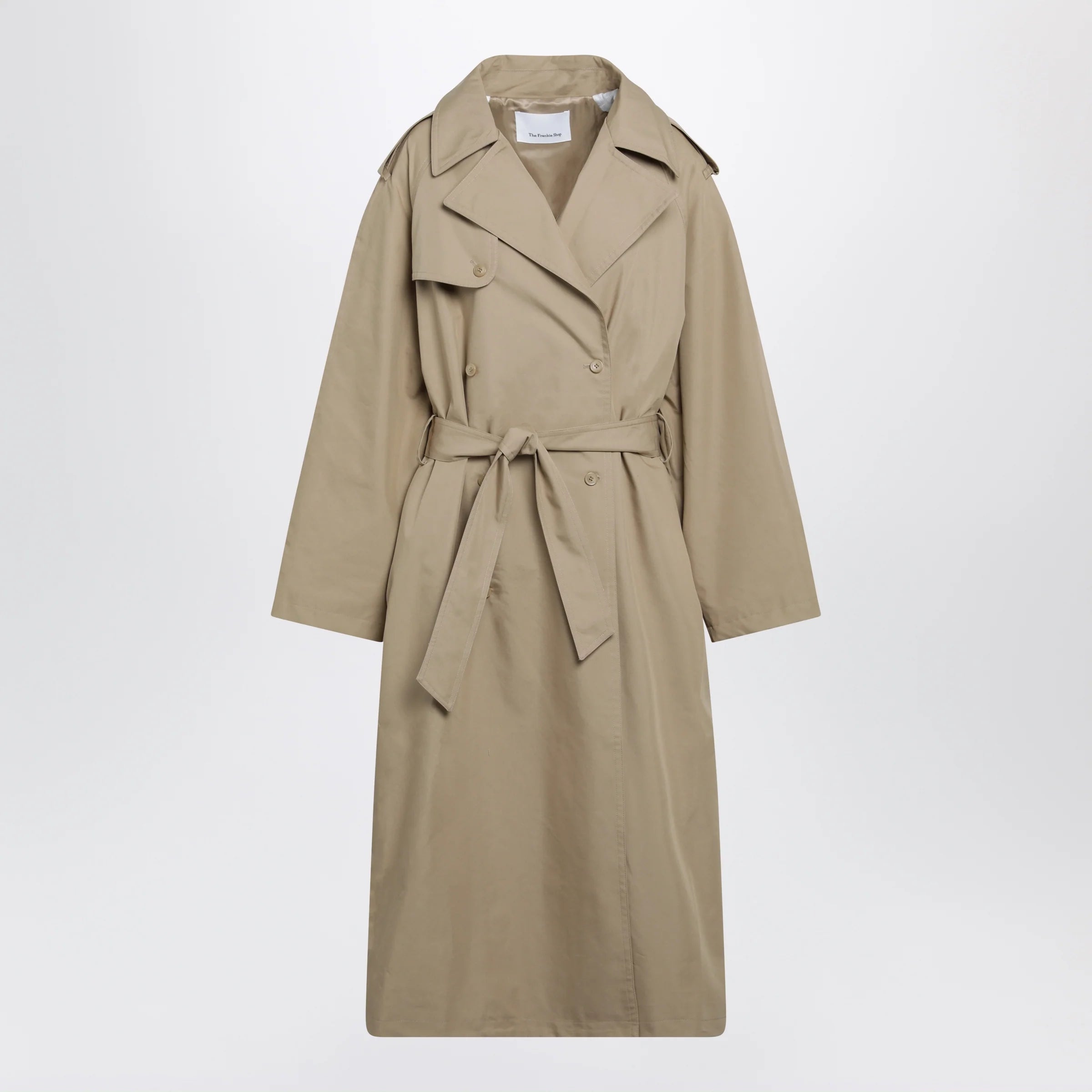 The Frankie Shop Riva trench coat in camel cotton