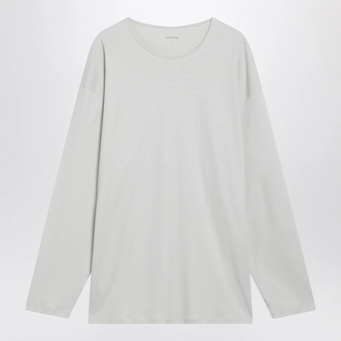 LEMAIRE Chalk-colored cotton and silk interlock T-shirt