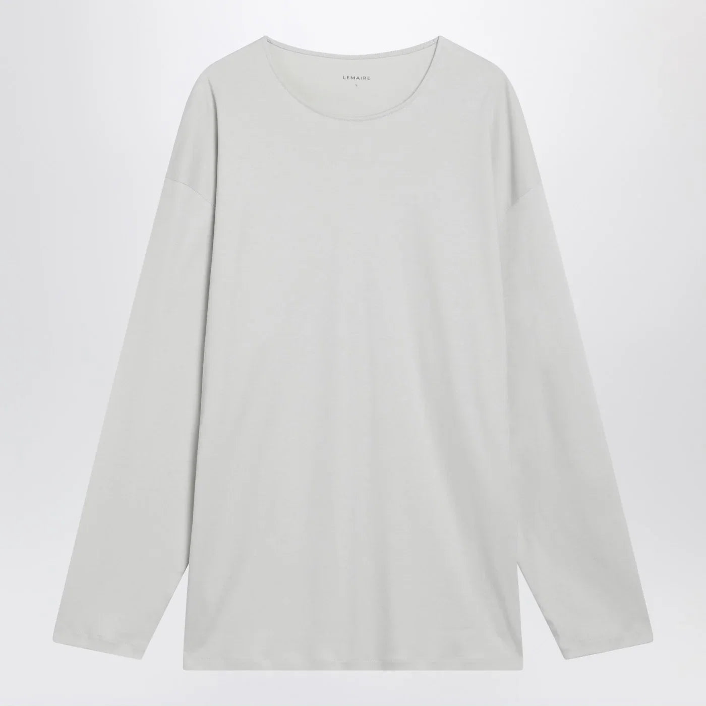 LEMAIRE Chalk-colored cotton and silk interlock T-shirt