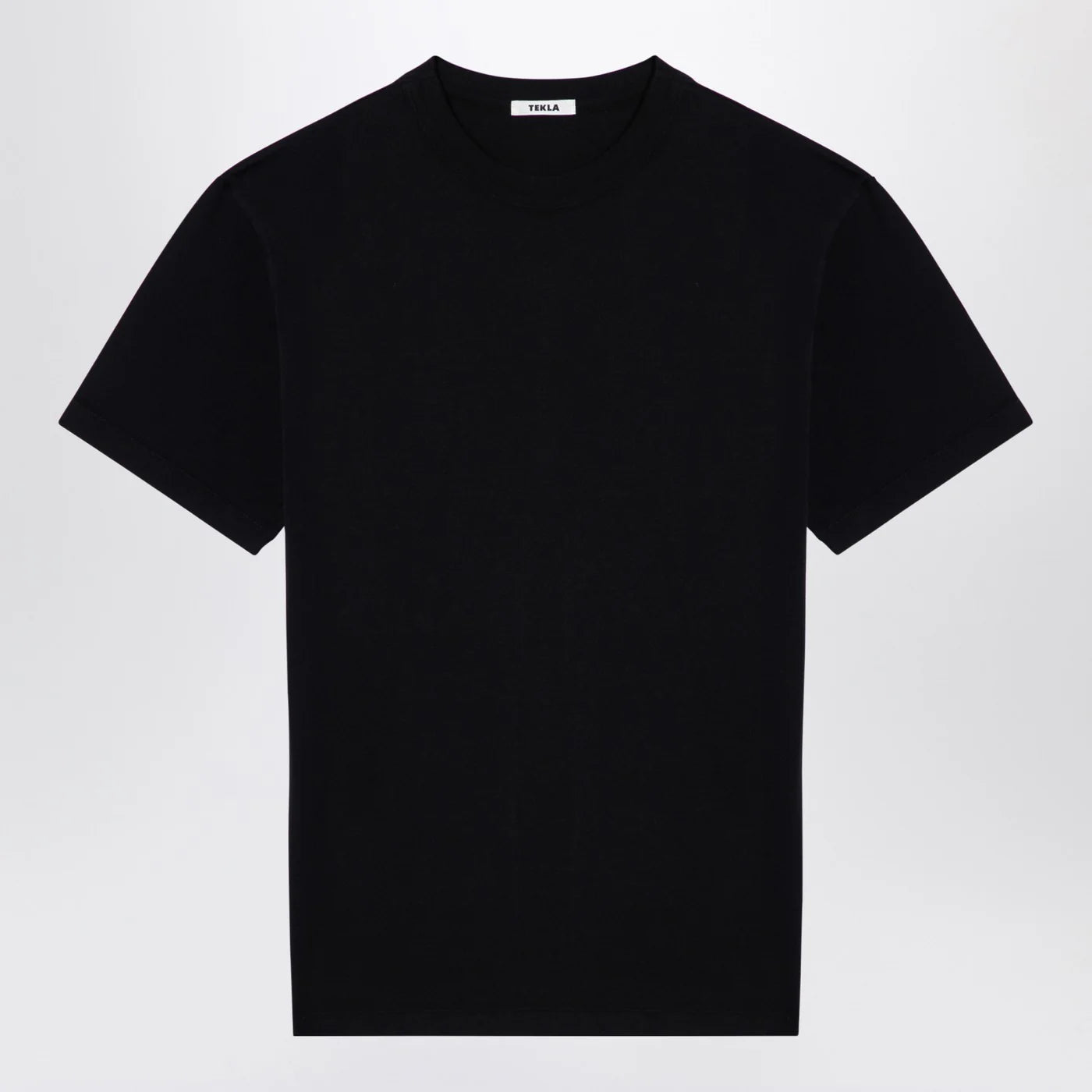 Tekla Black cotton crew-neck T-shirt