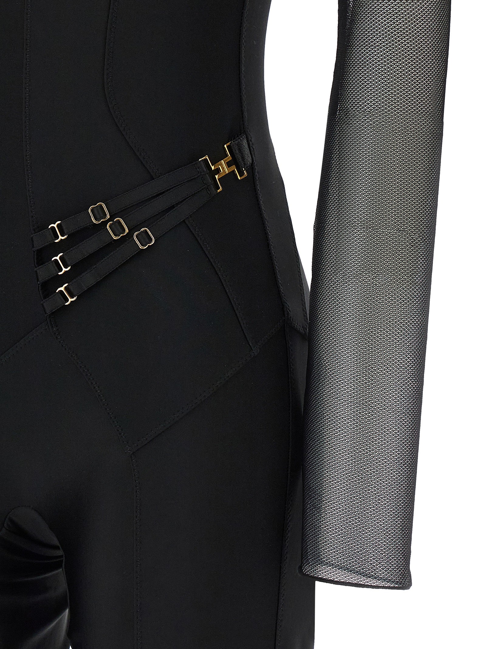 Elisabetta Franchi Jersey And Tulle Jumpsuit