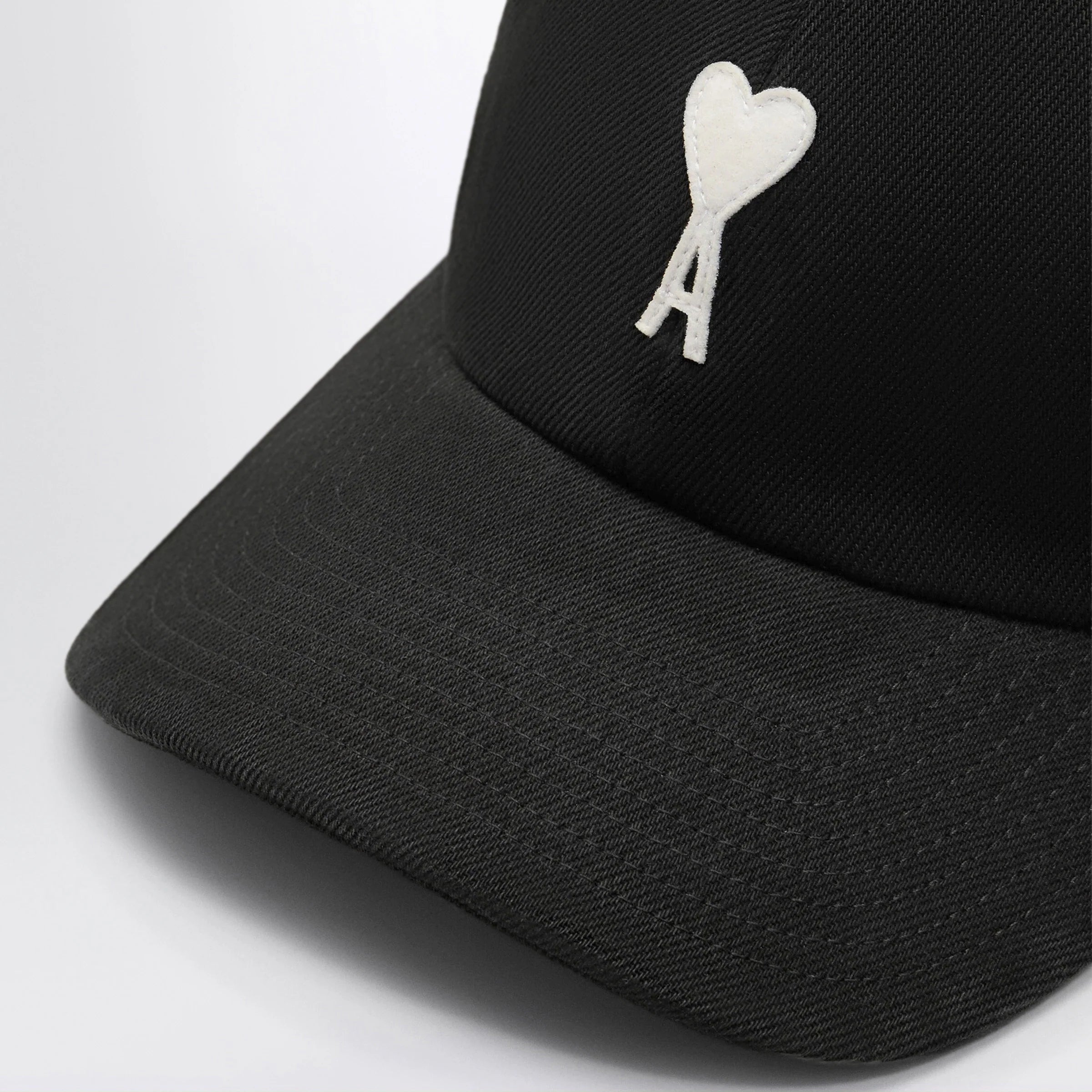 Ami Paris Black Ami De Coeur baseball cap