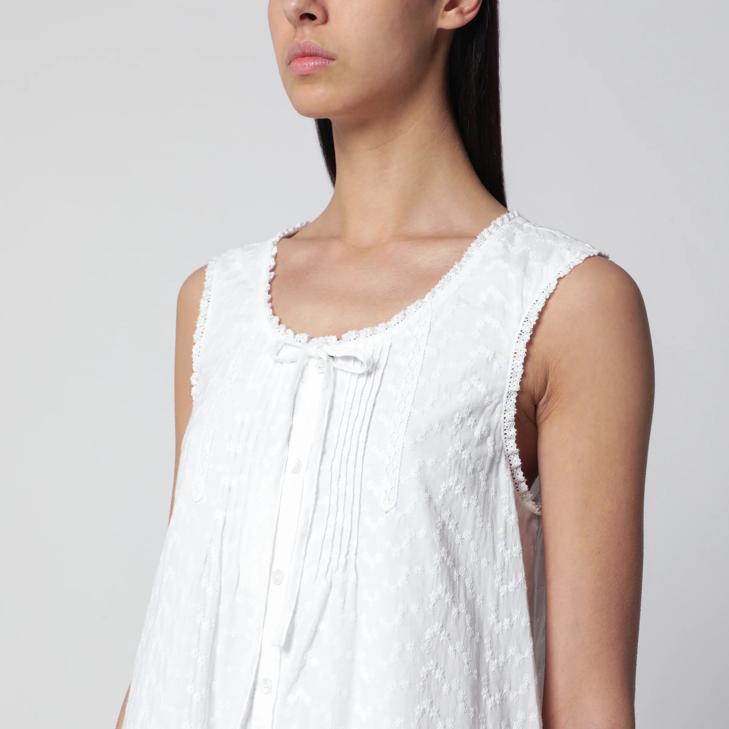 Dunst White embroidered babydoll dress