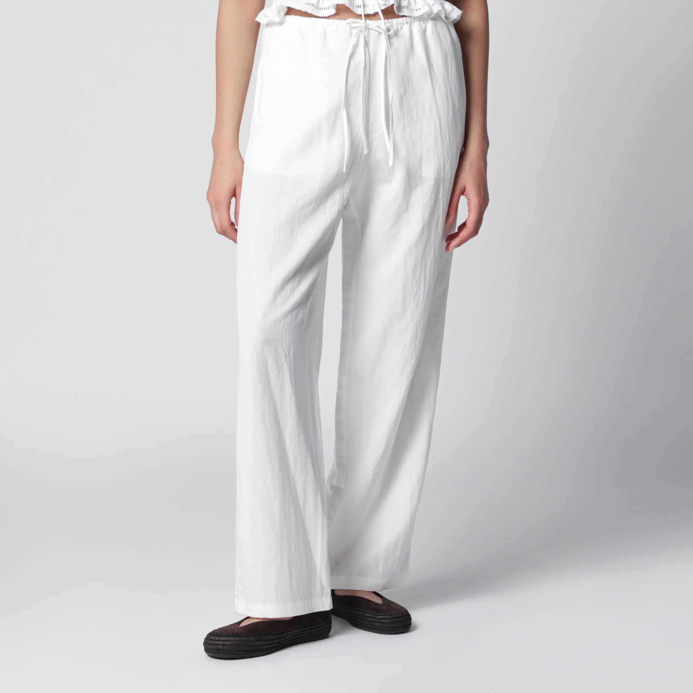 Dunst Ivory white rayon trousers
