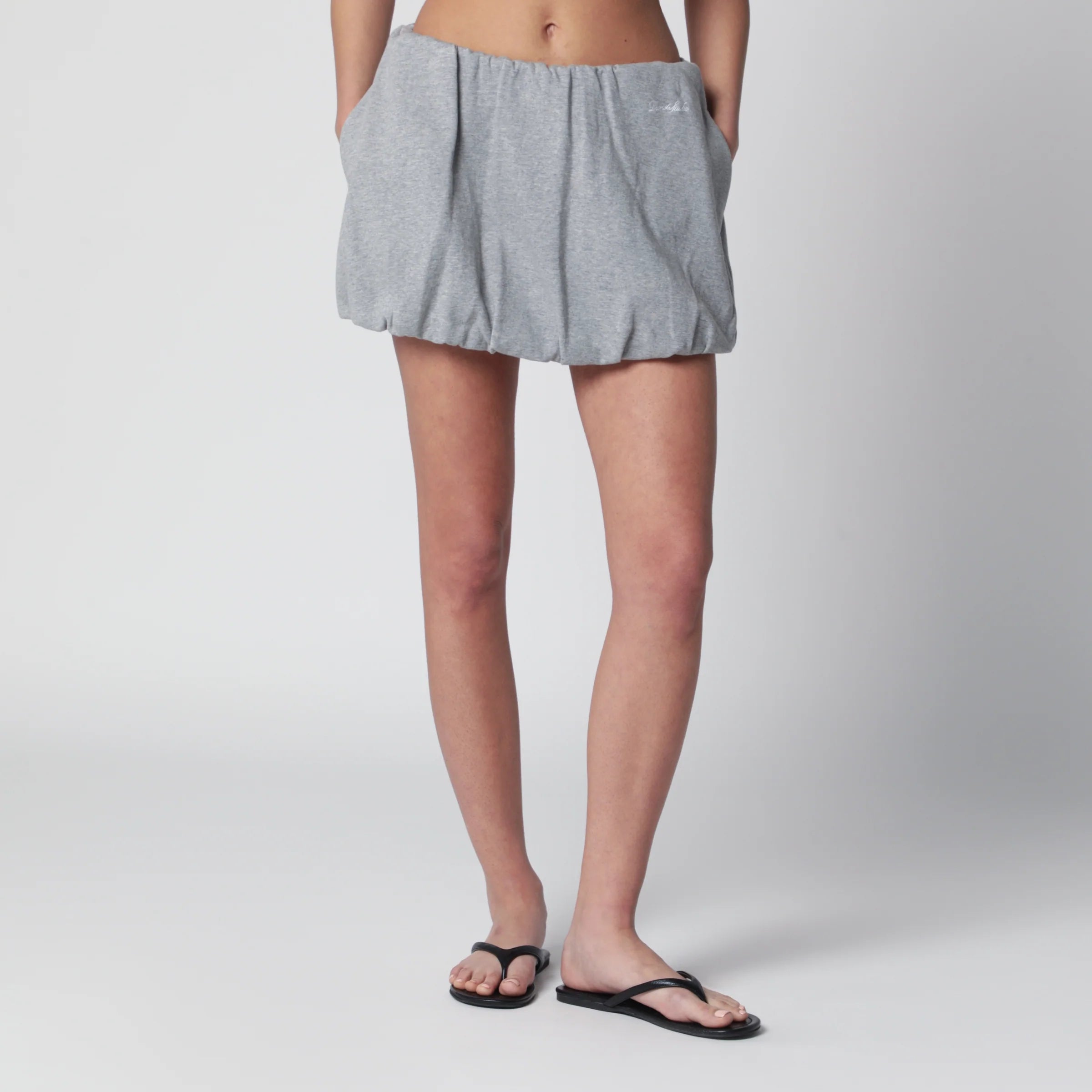 Dunst Grey mélange voluminous mini skirt