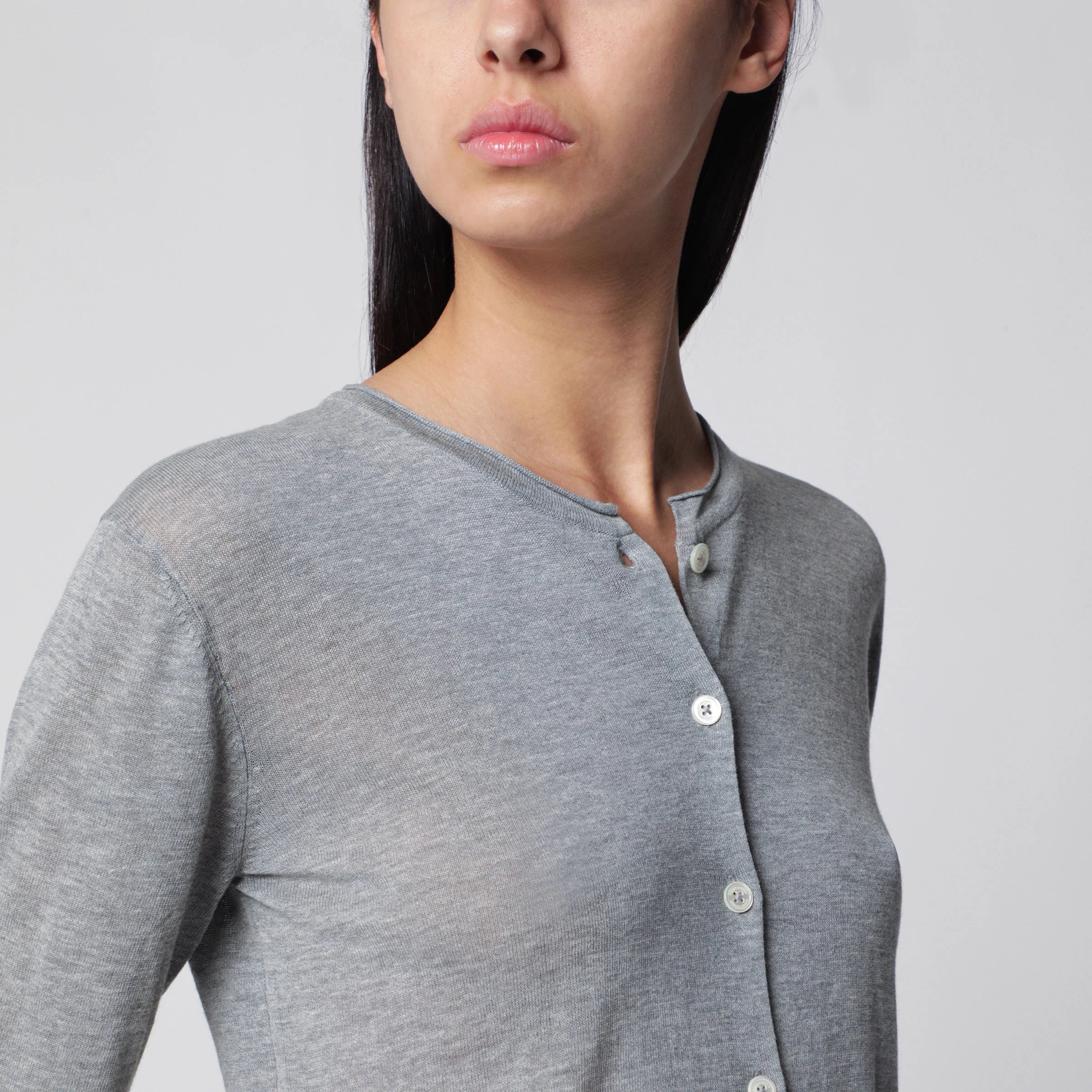 Dunst Grey mélange cotton-blend cardigan