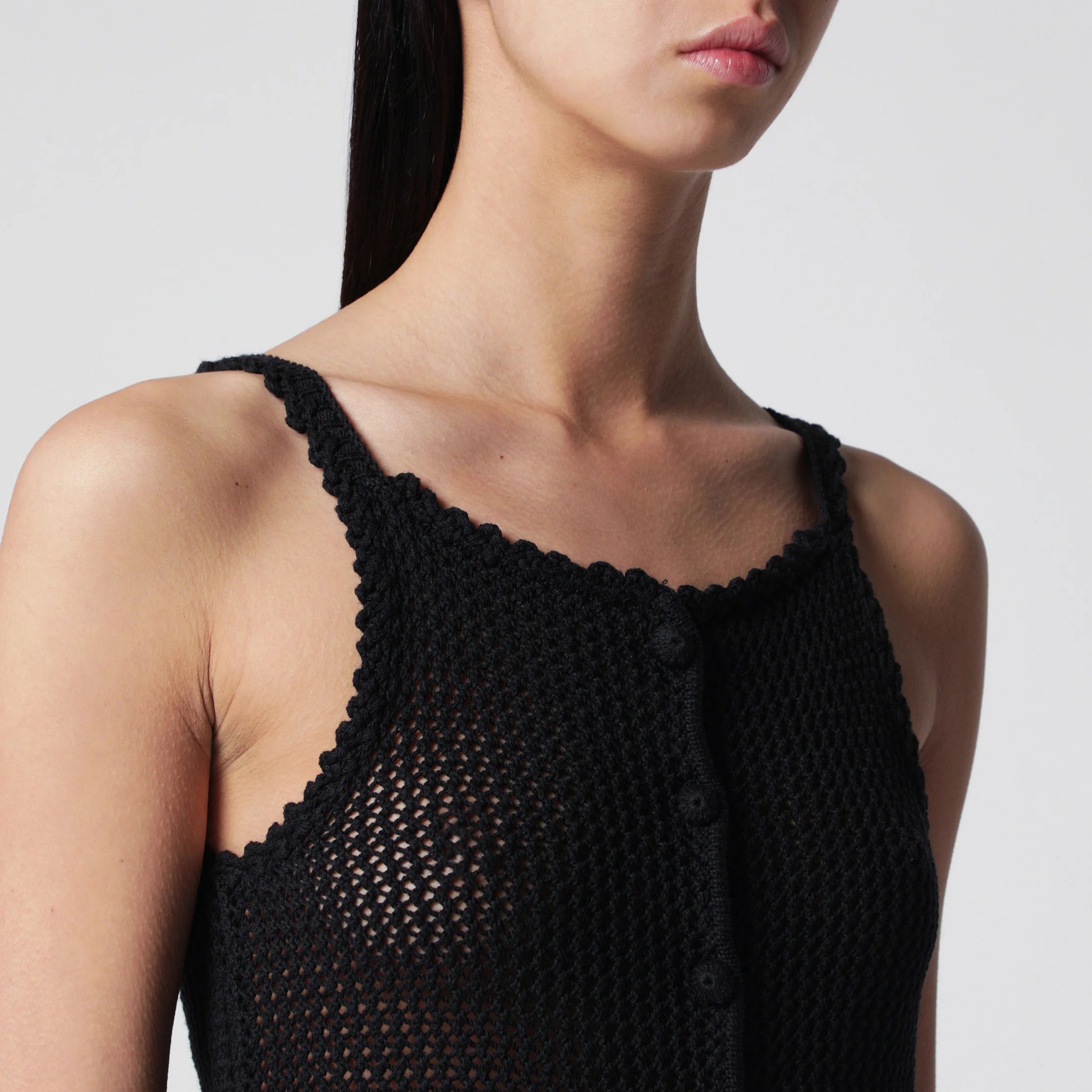Dunst Black linen and cotton tank top