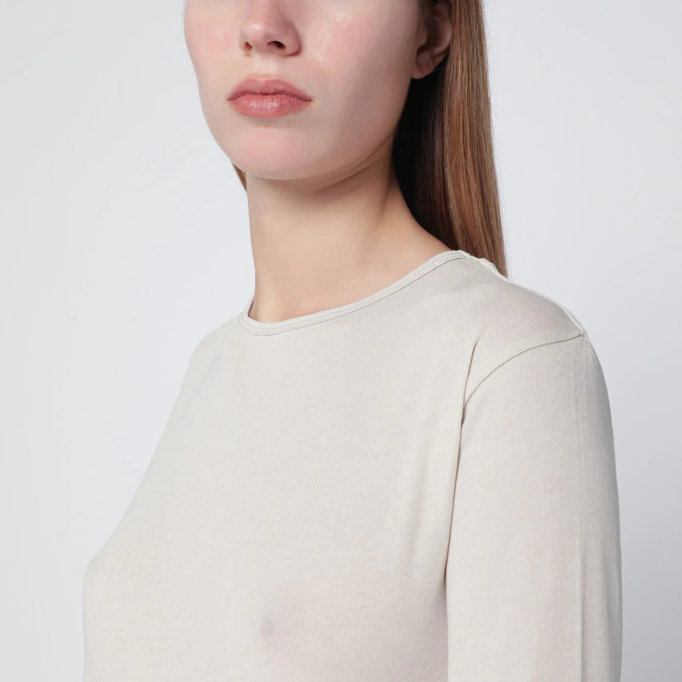 Entire Studios White crewneck cotton-blend top