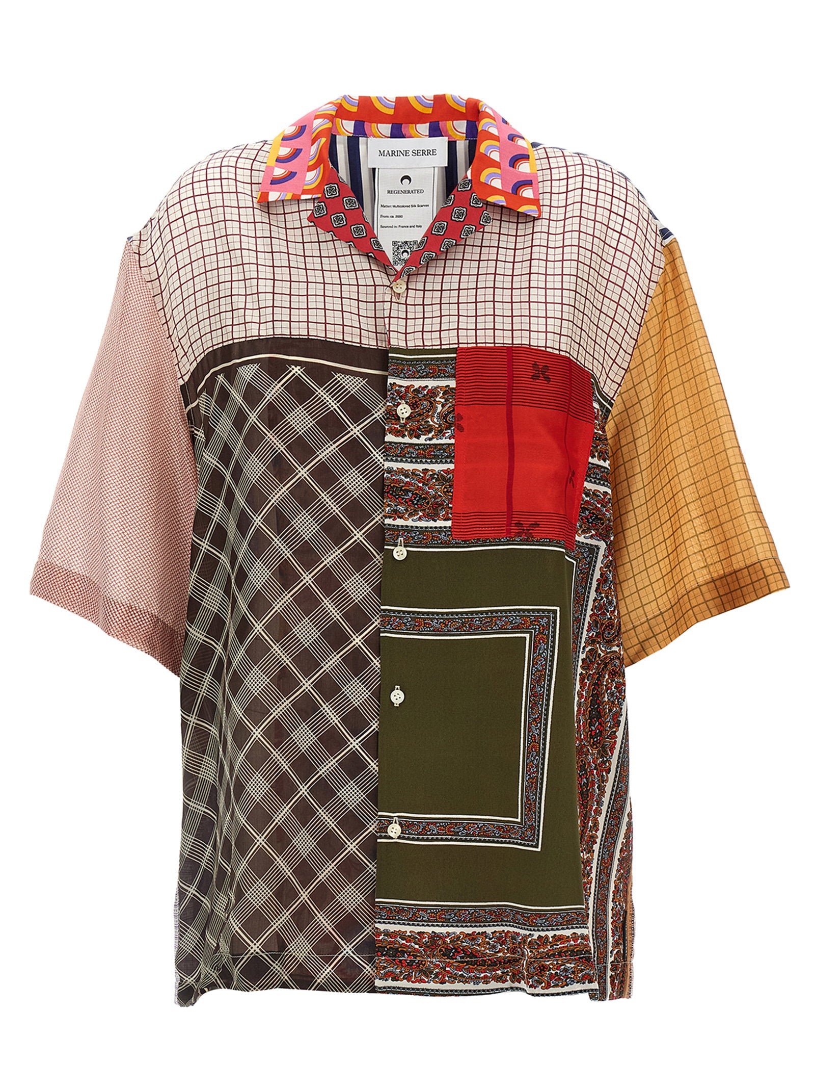 Marine Serre Regenerated Silk Scarf Bowling Shirt