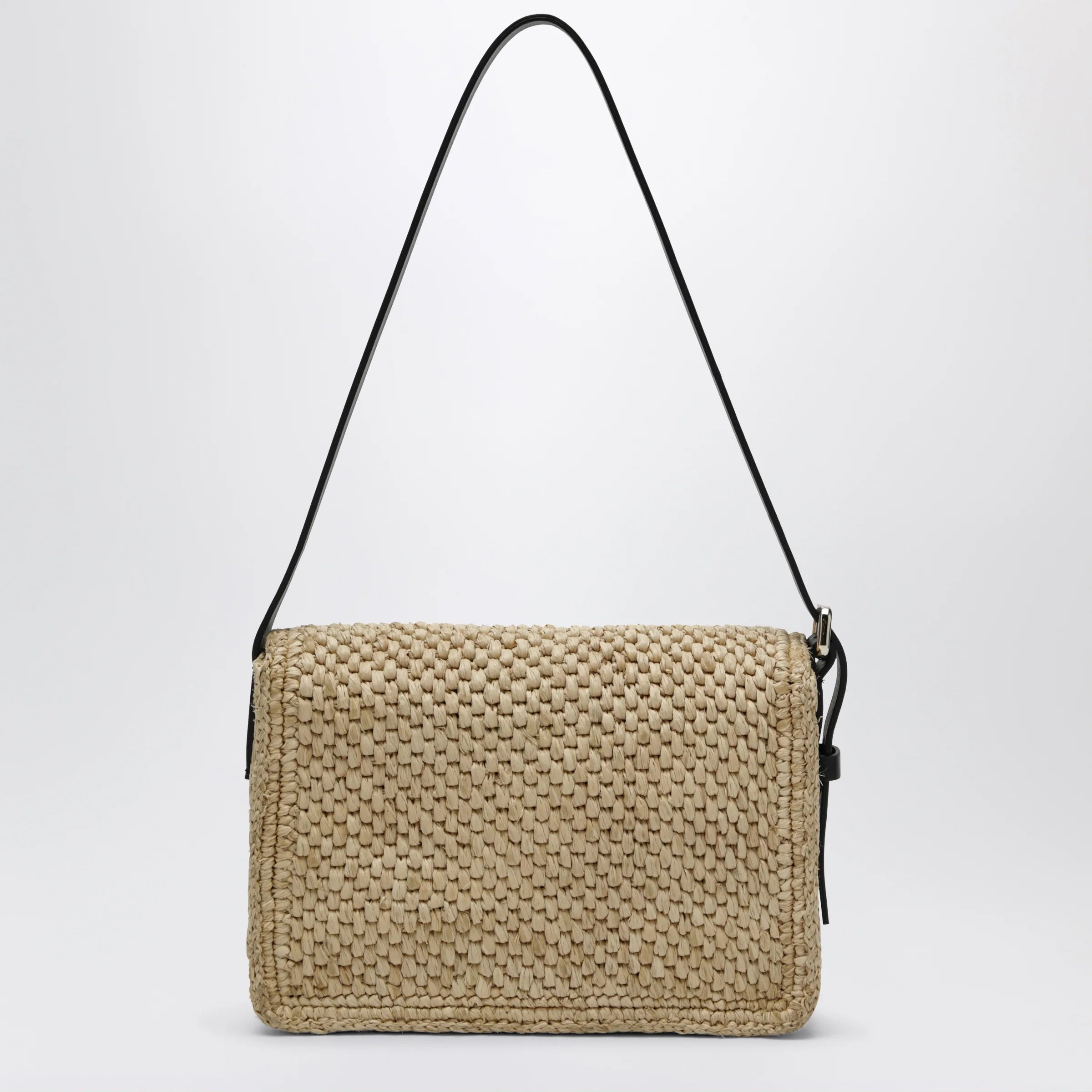 Manebí Raffia and leather shoulder bag
