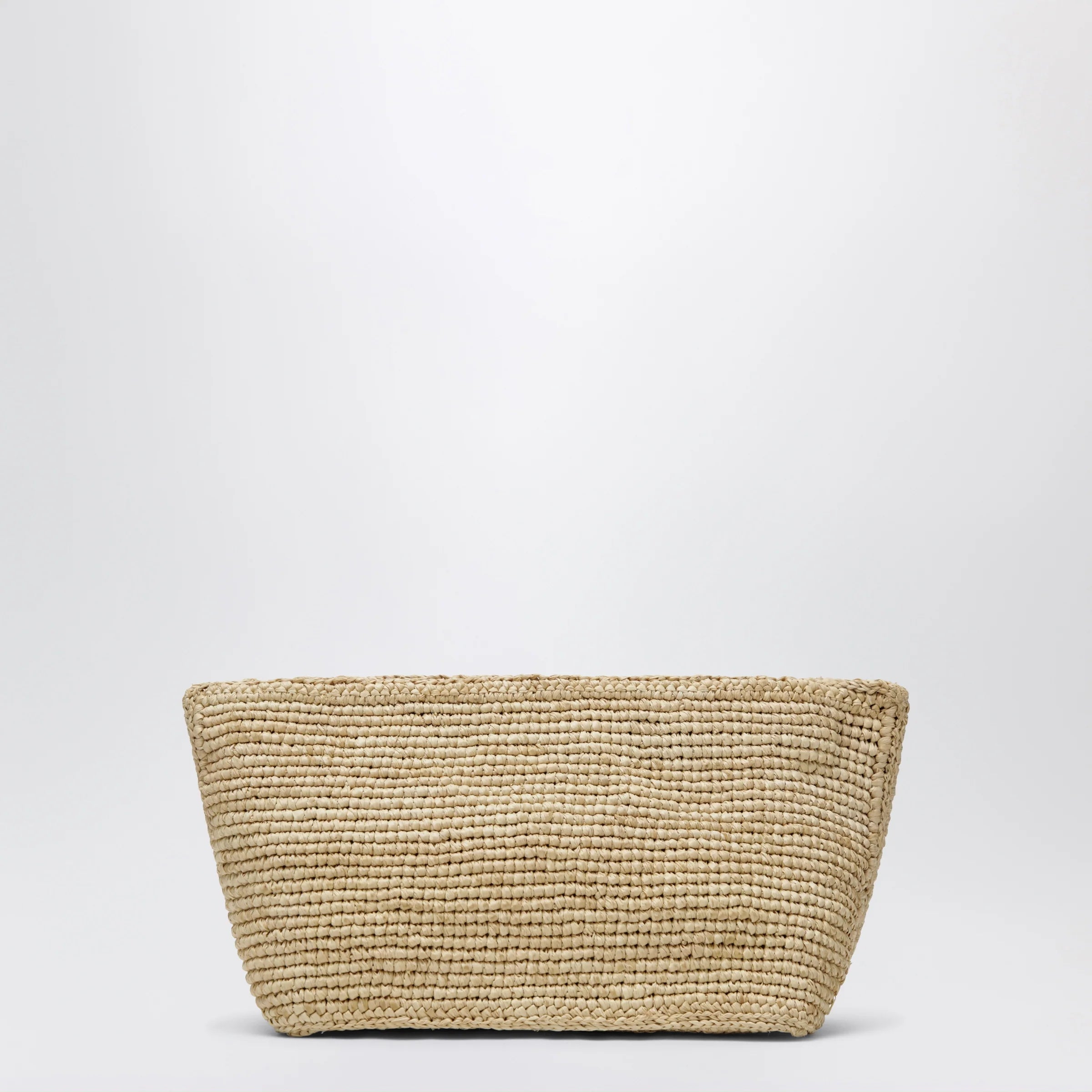 Manebí Raffia clutch with logo embroidery