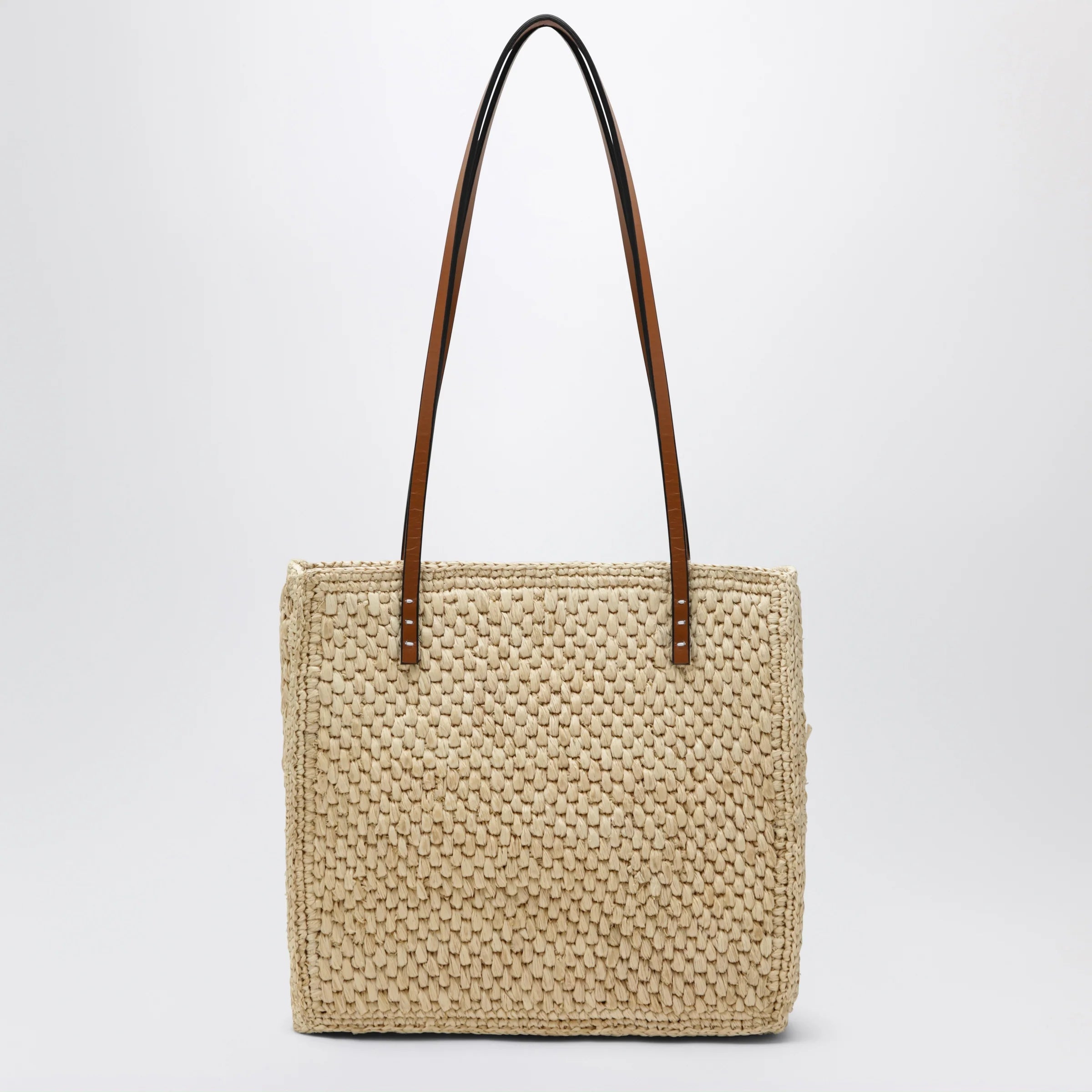 Manebí Beige raffia tote bag