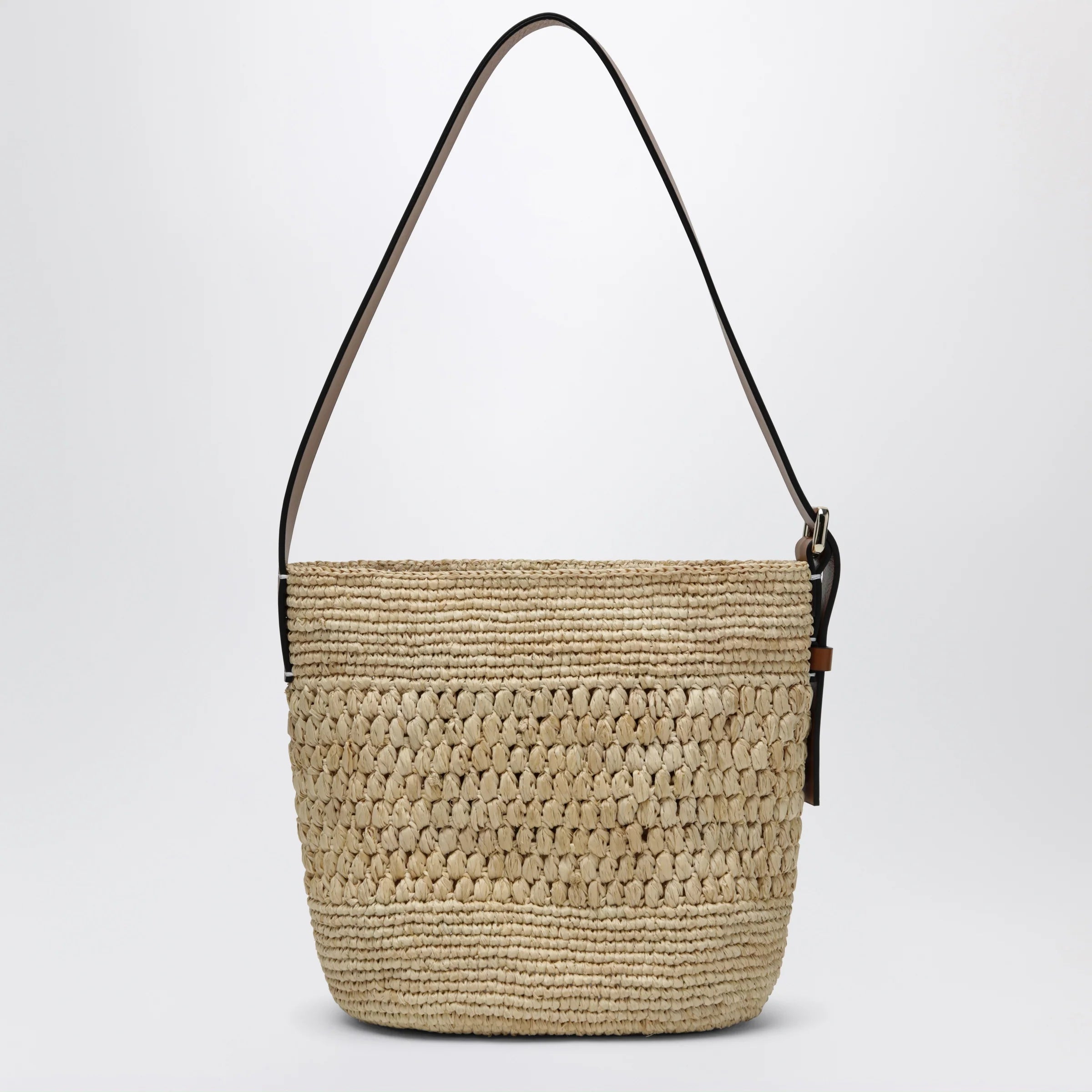 Manebí Raffia and leather crossbody bag