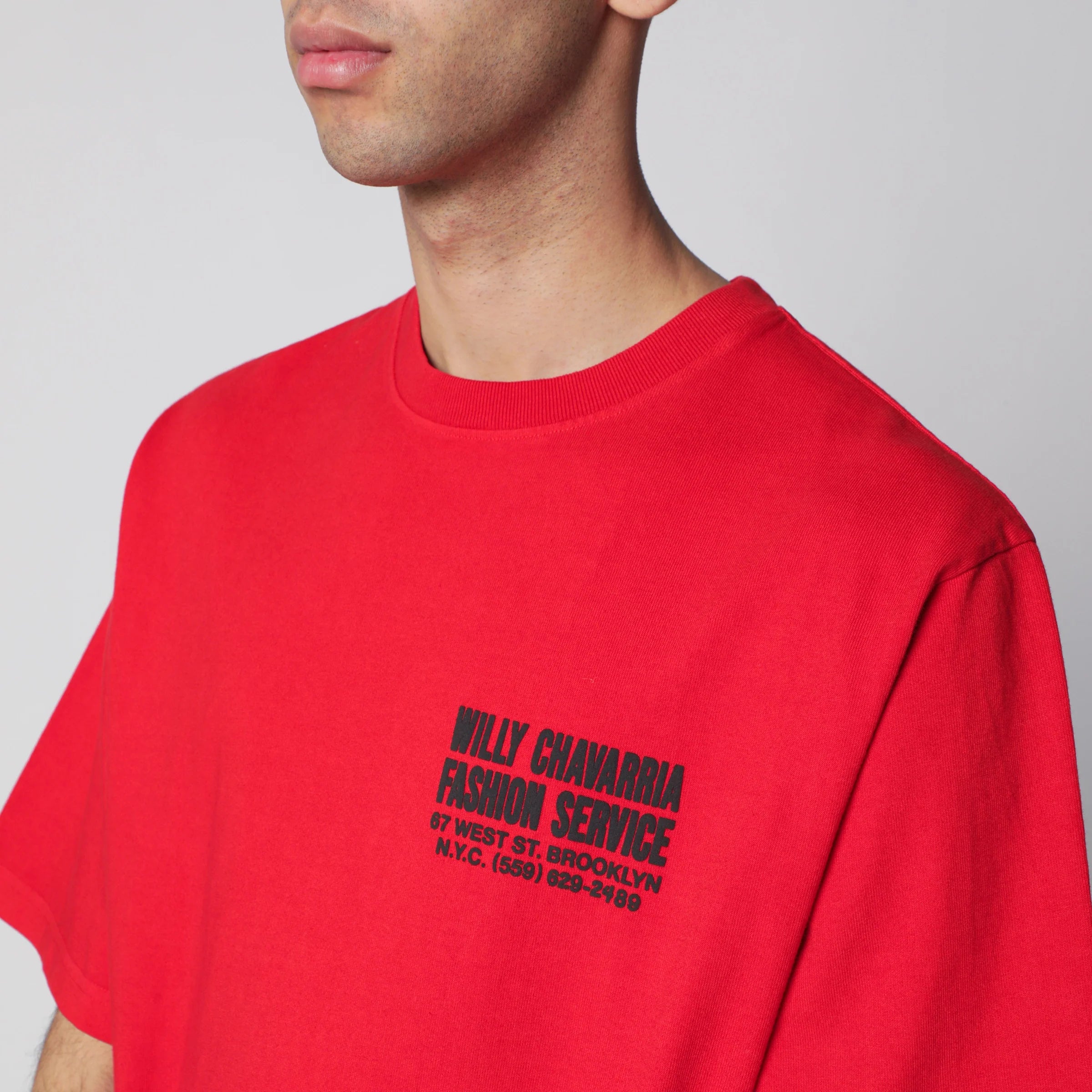 Willy Chavarria Red Fashion Service T-shirt