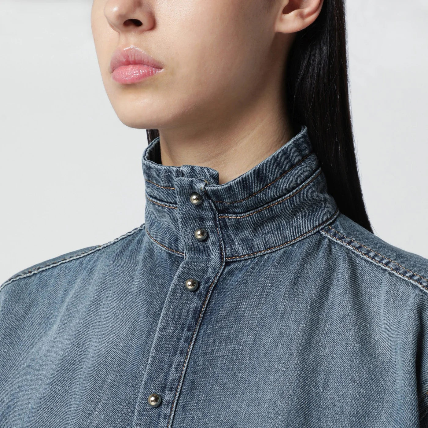 DARKPARK Oversized short-sleeve denim shirt