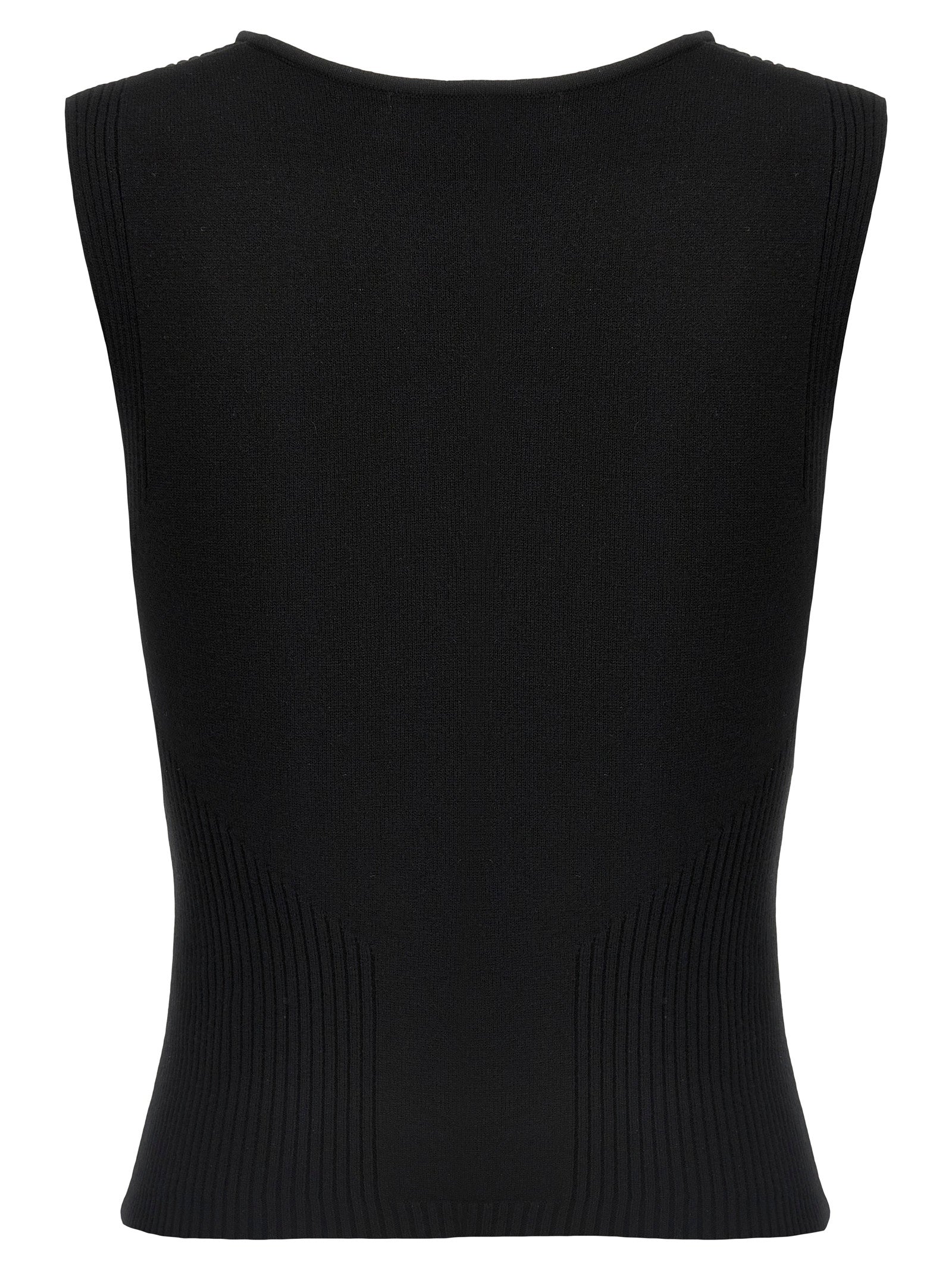 Marine Serre Moon Jewelry Knit Open Neck Top
