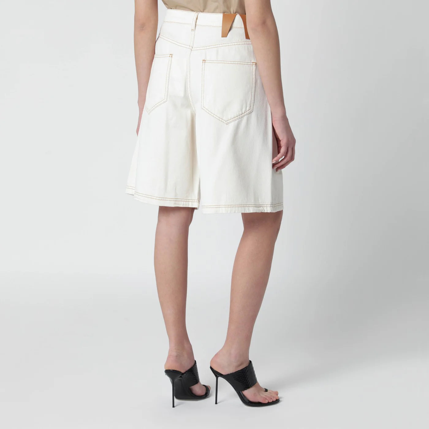 DARKPARK Ecru cotton bermuda shorts