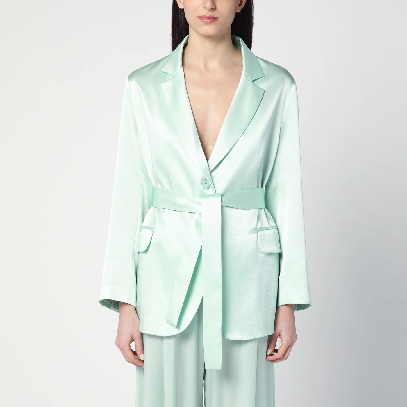 Semicouture Christiana jacket in aqua green