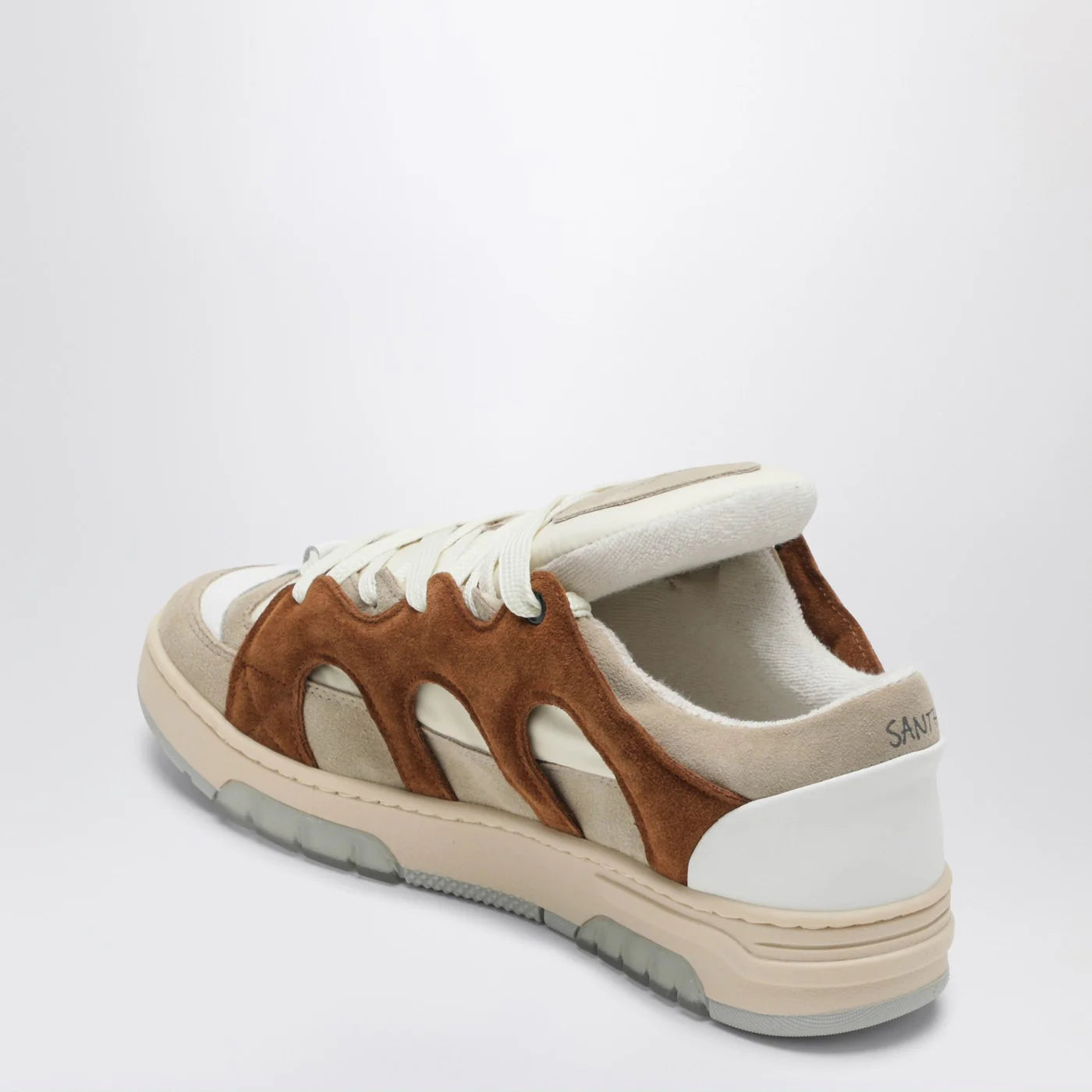 Santha Cream/brown mesh and suede Model 1 sneakers