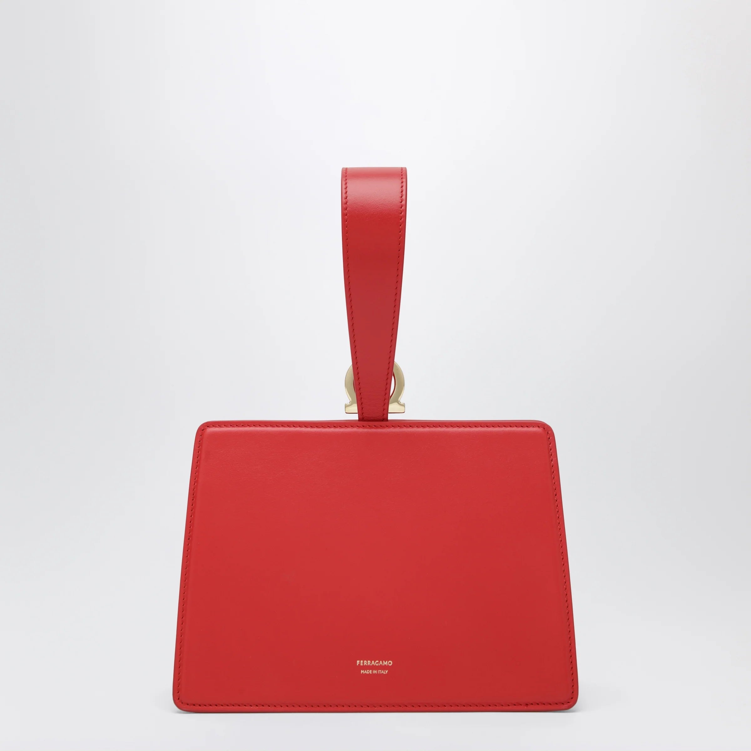 Ferragamo Red double Gancini mini clutch