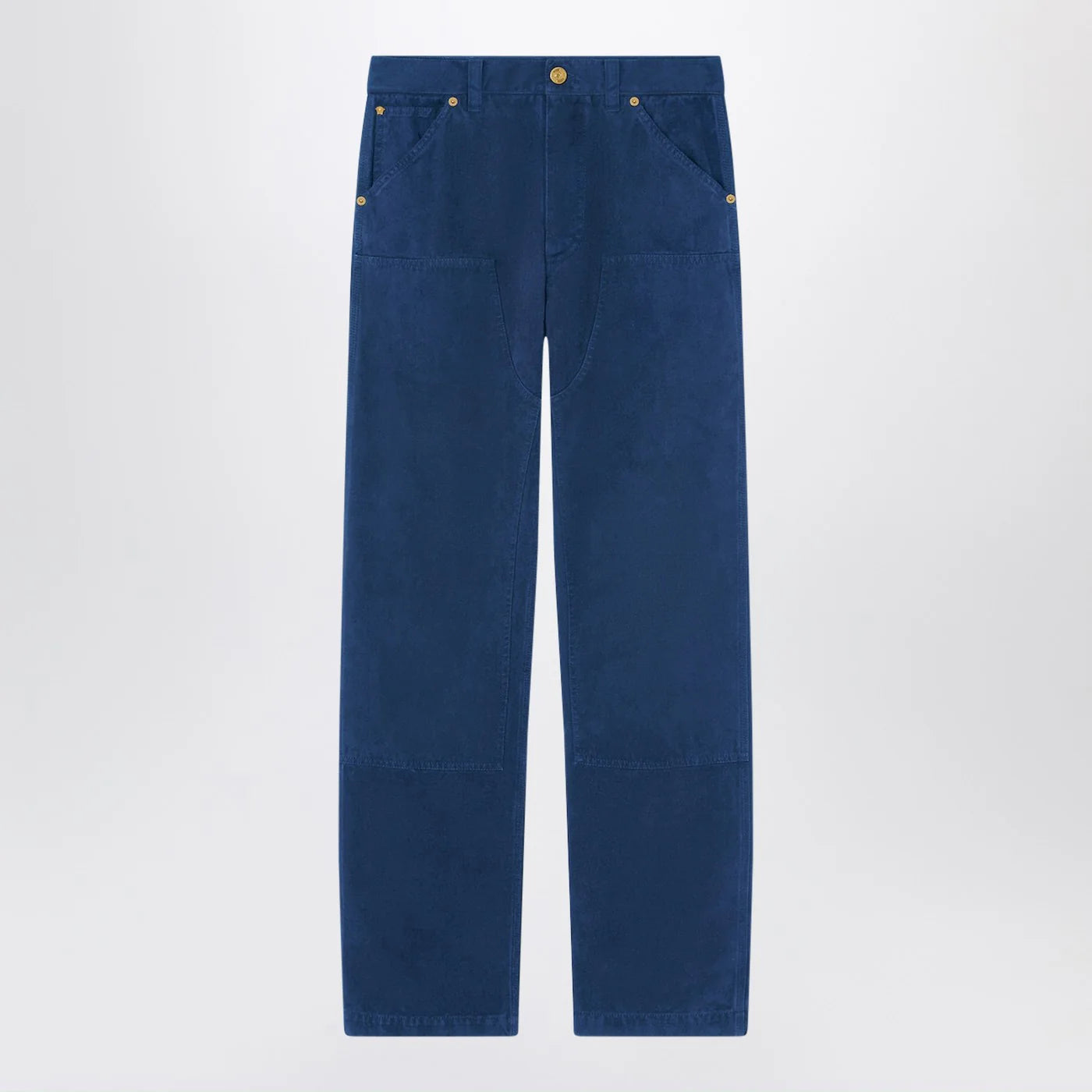 Versace Petrol blue cotton carpenter trousers