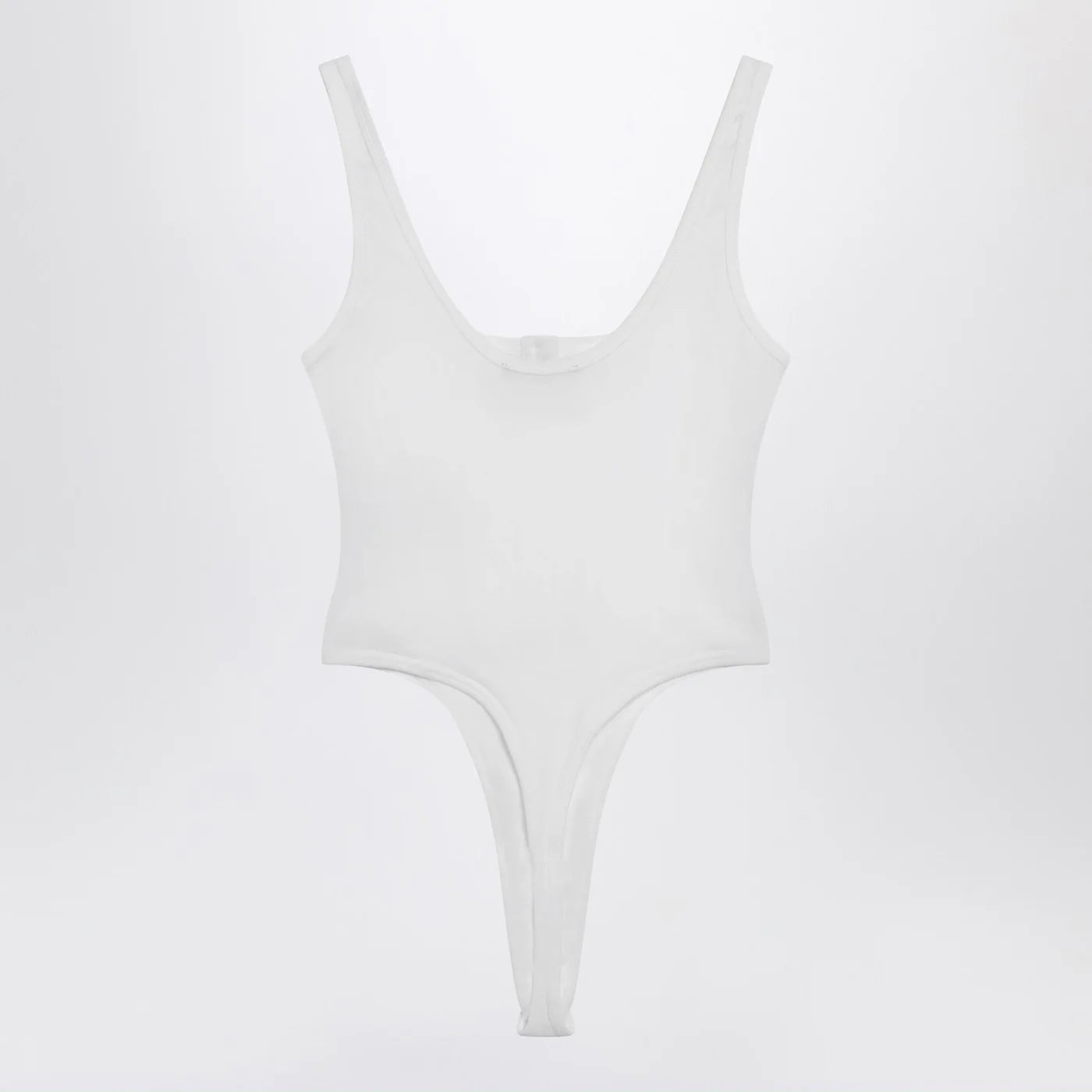 Versace White high-cut bodysuit with embroidered logo