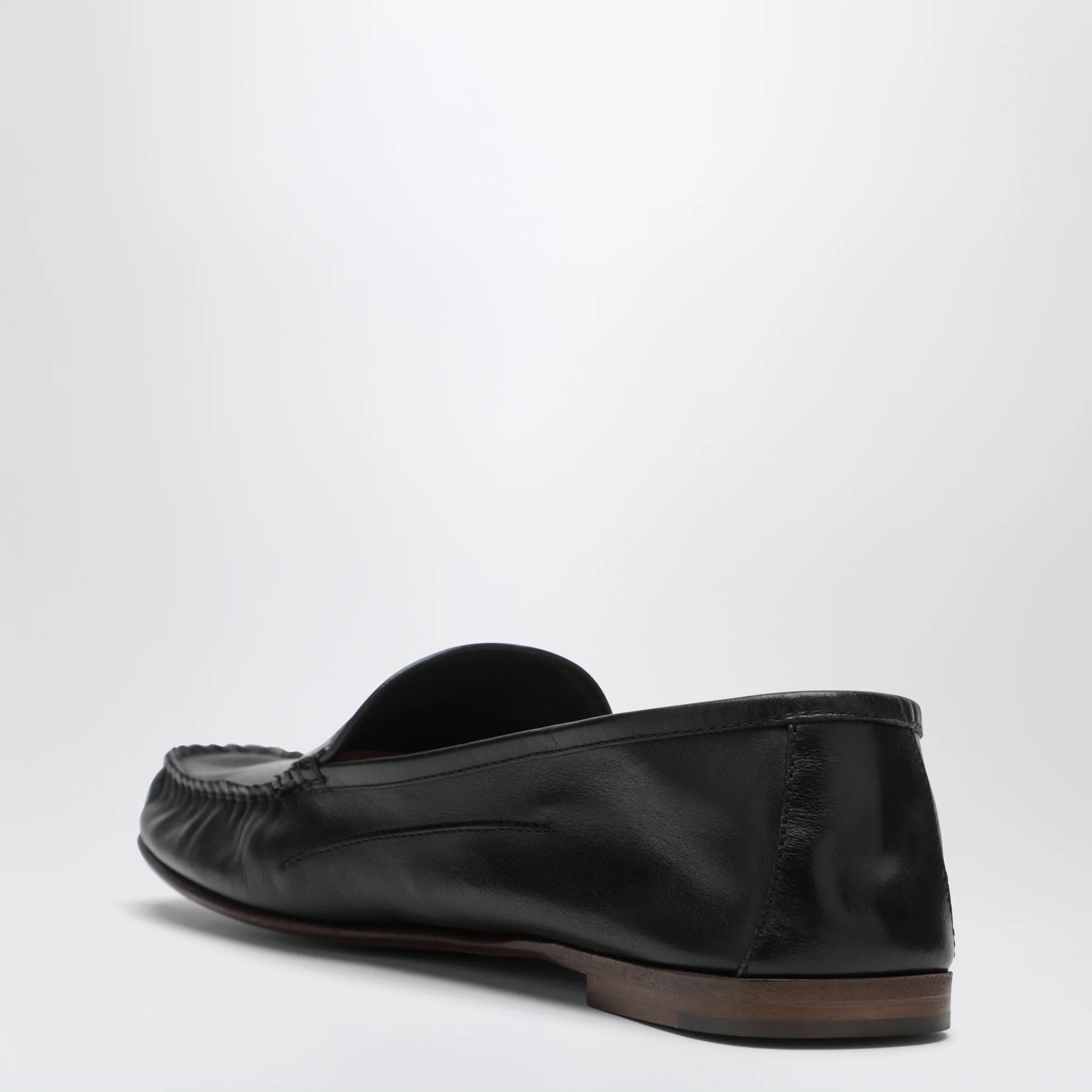 Versace Black Guanto loafers in calf leather