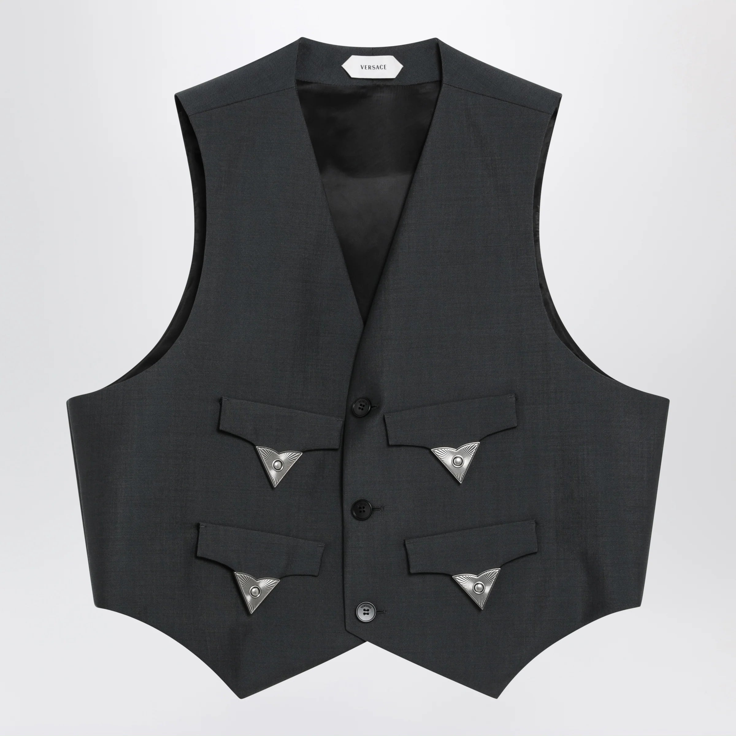 Versace Grey mohair wool vest