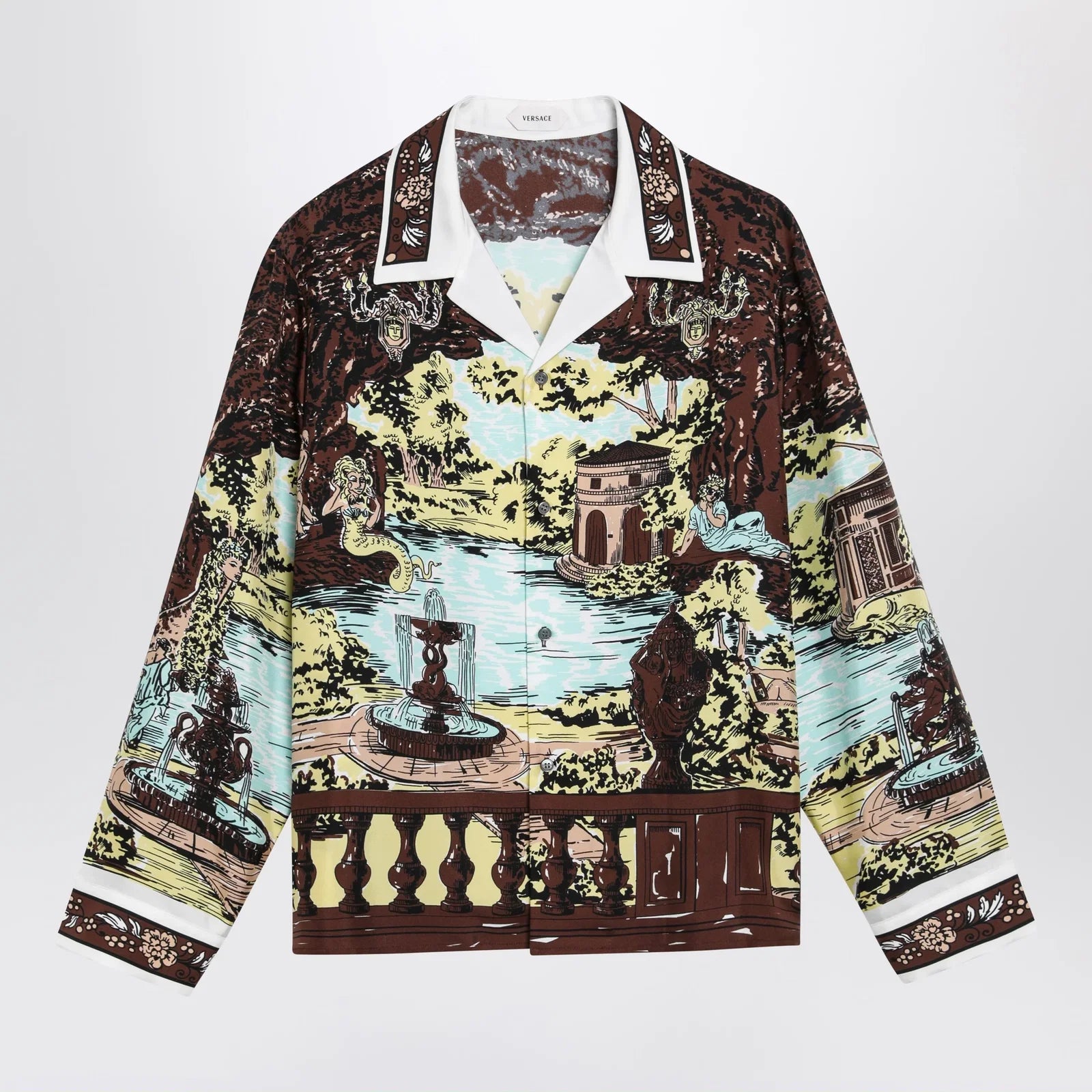 Versace Slim printed silk twill shirt