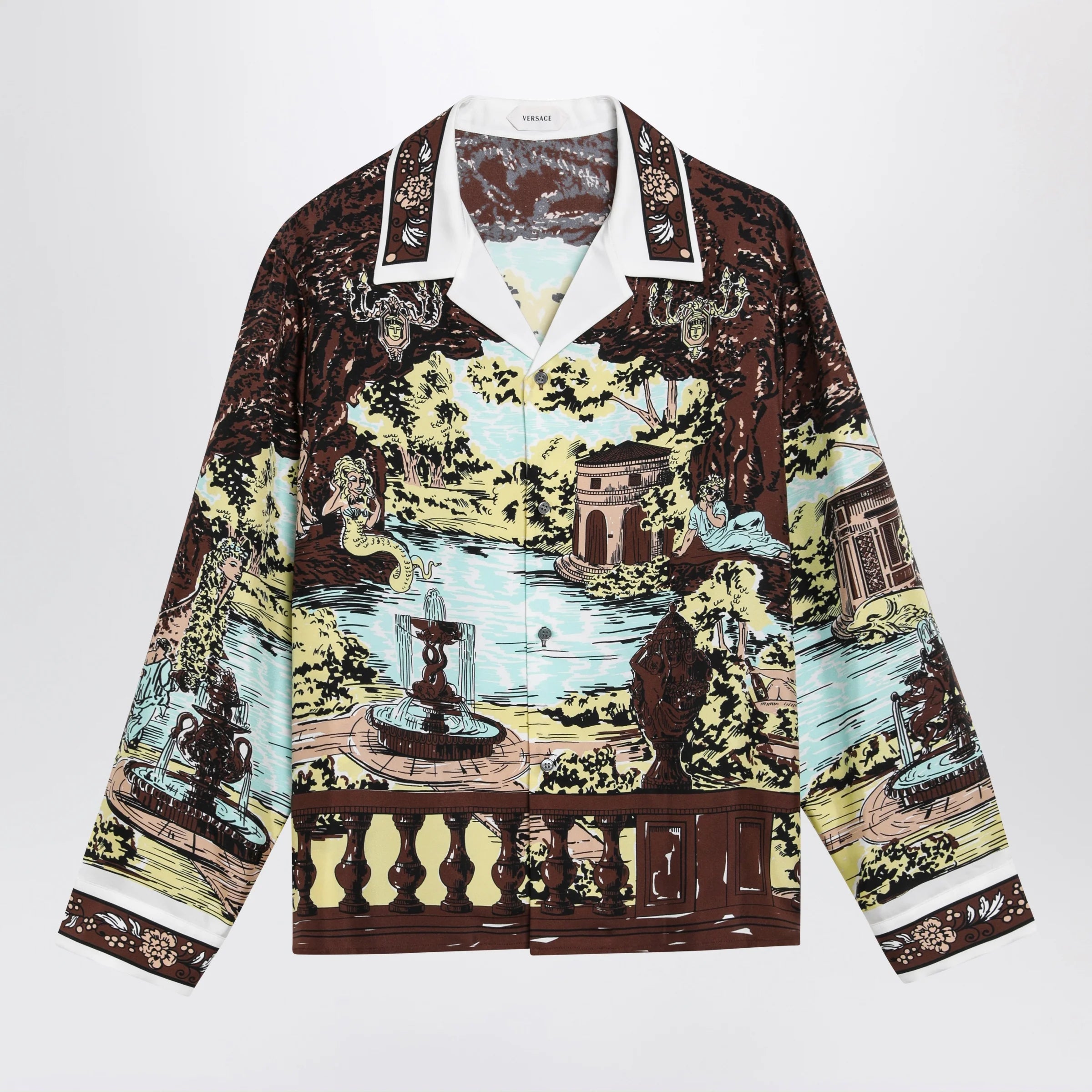 Versace Slim printed silk twill shirt