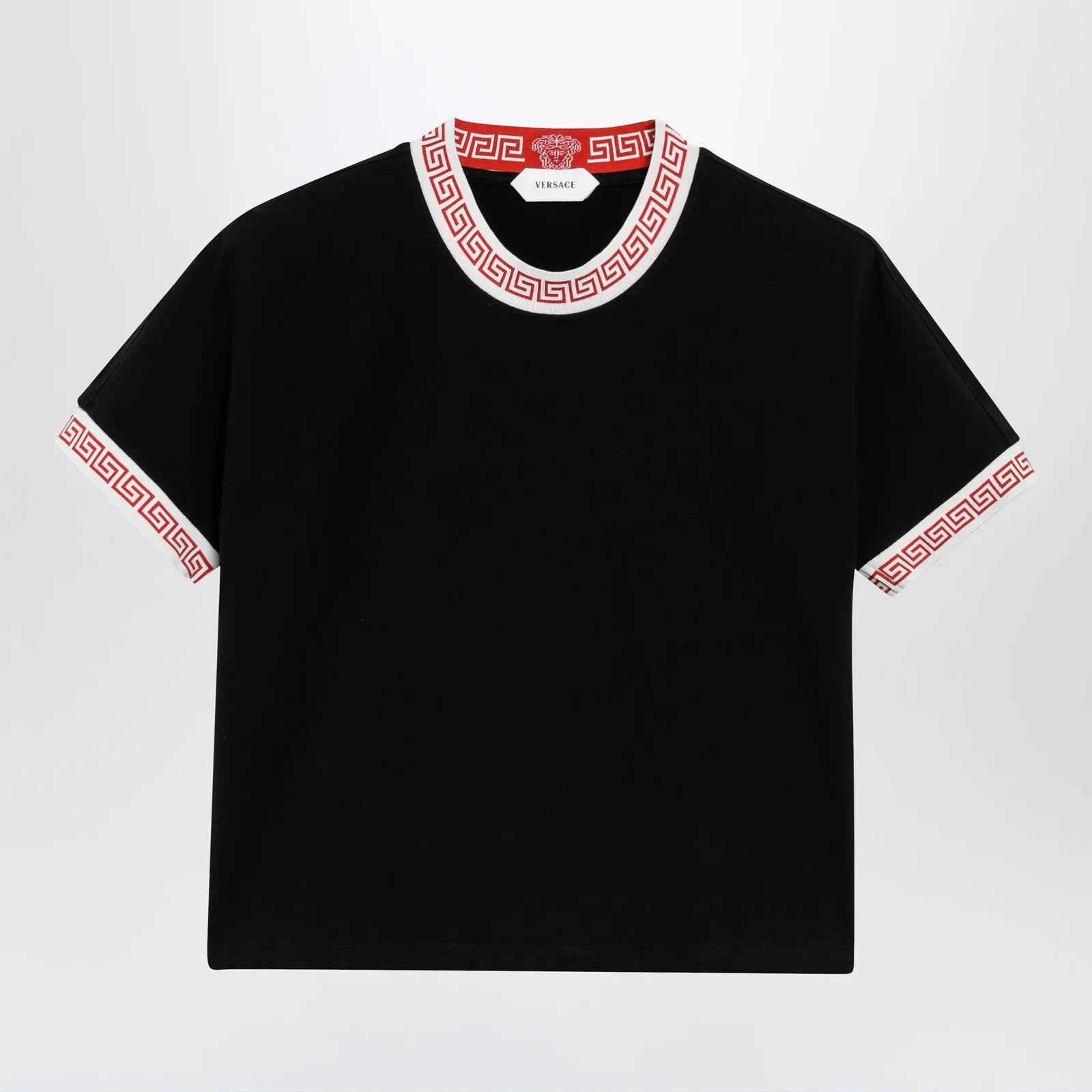 Versace Black stretch cotton jersey T-shirt