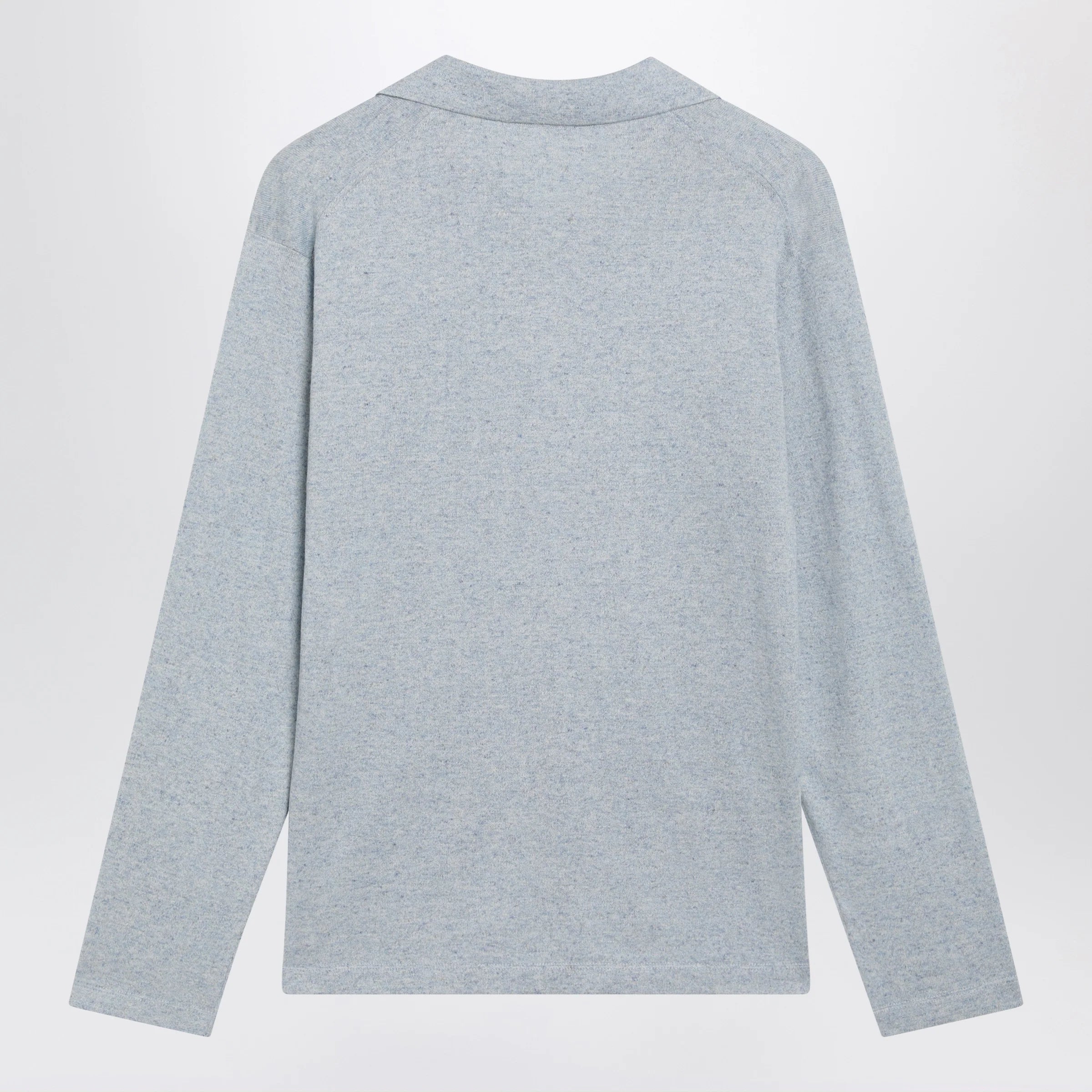 The Row Niosa oversized cotton-linen polo in ice blue