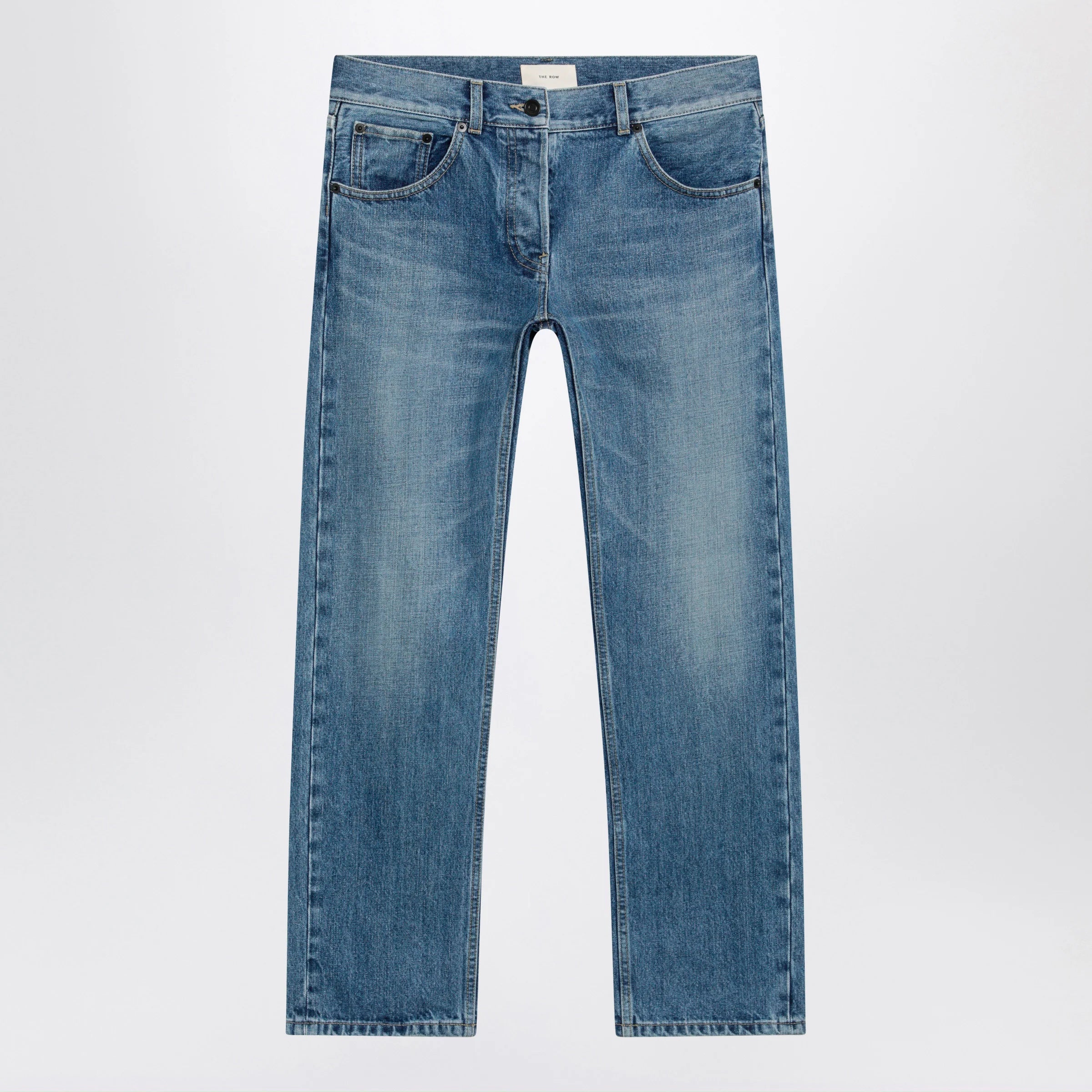 The Row Fima low-rise straight-leg cotton jeans in indigo