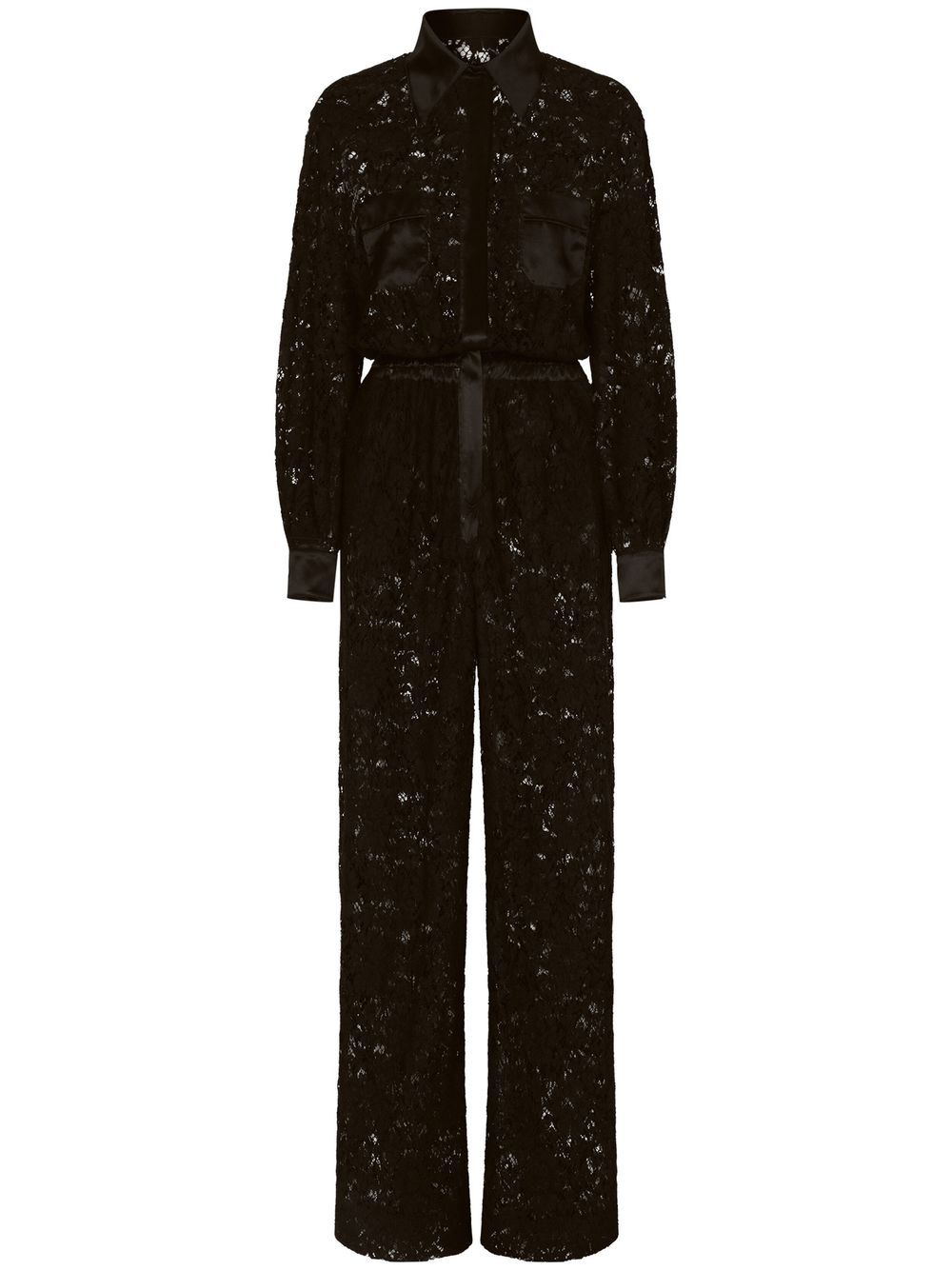 Jumpsuit me mëngë të gjata dhe detaje me dantellë Dolce & Gabbana