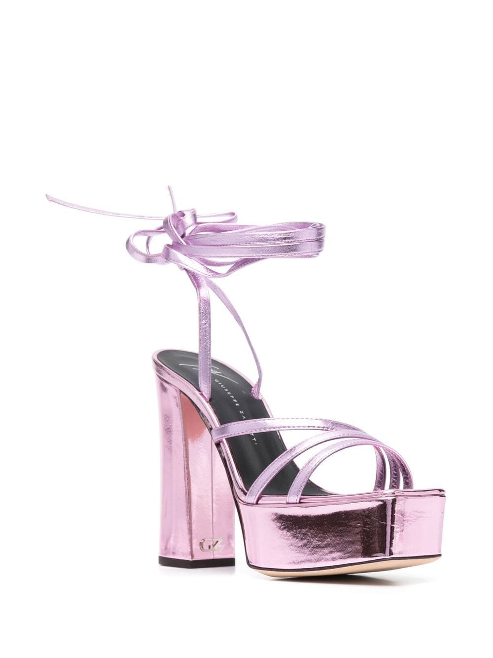 Sandale me platformë 125mm metalike Giuseppe Zanotti