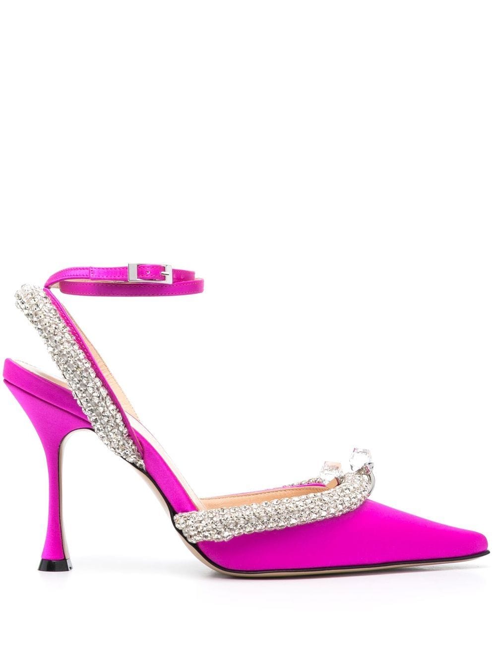 Mach & Mach crystal-embellished slingback pumps