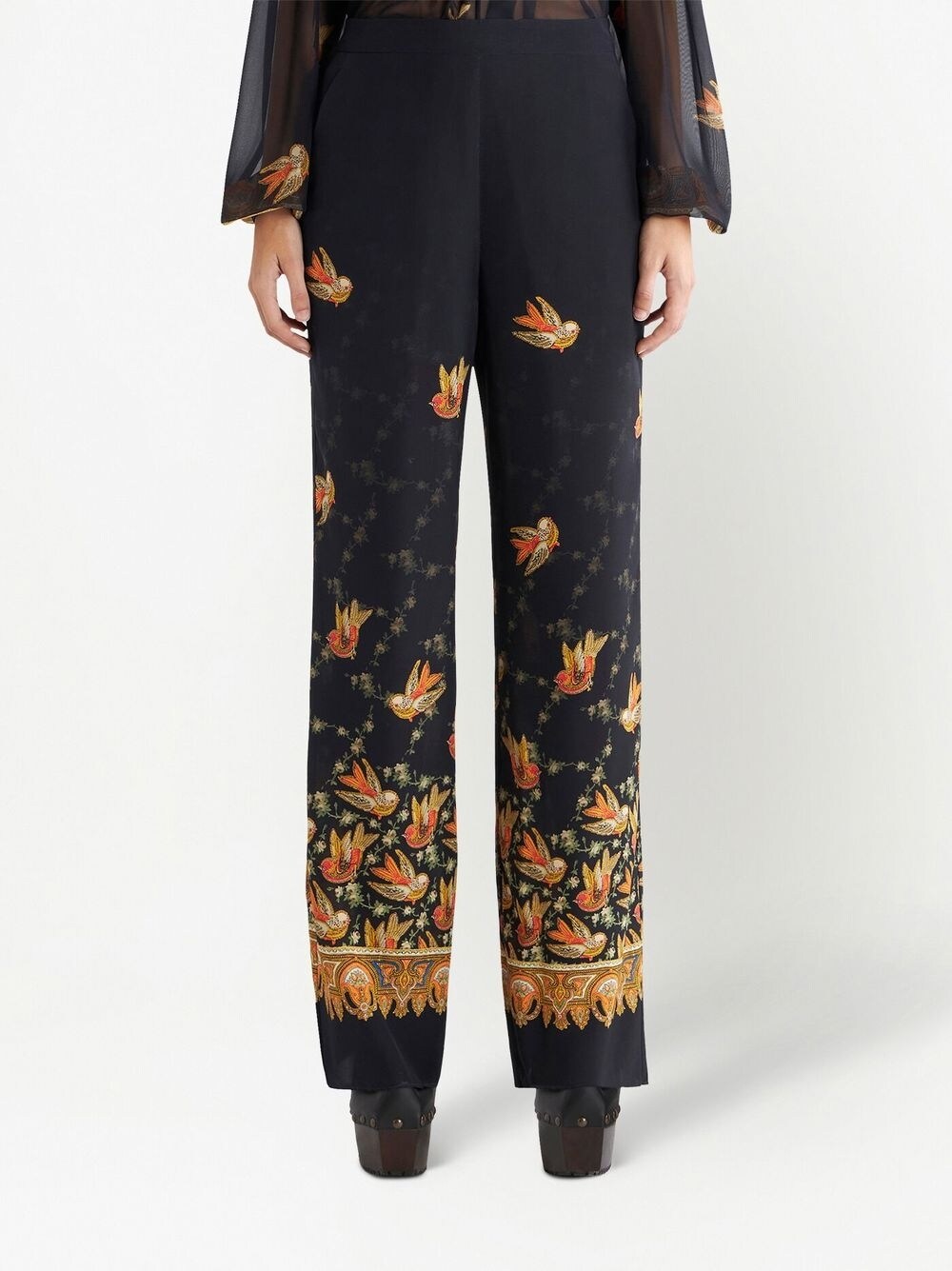 Pantallona të drejta Etro me print paisley