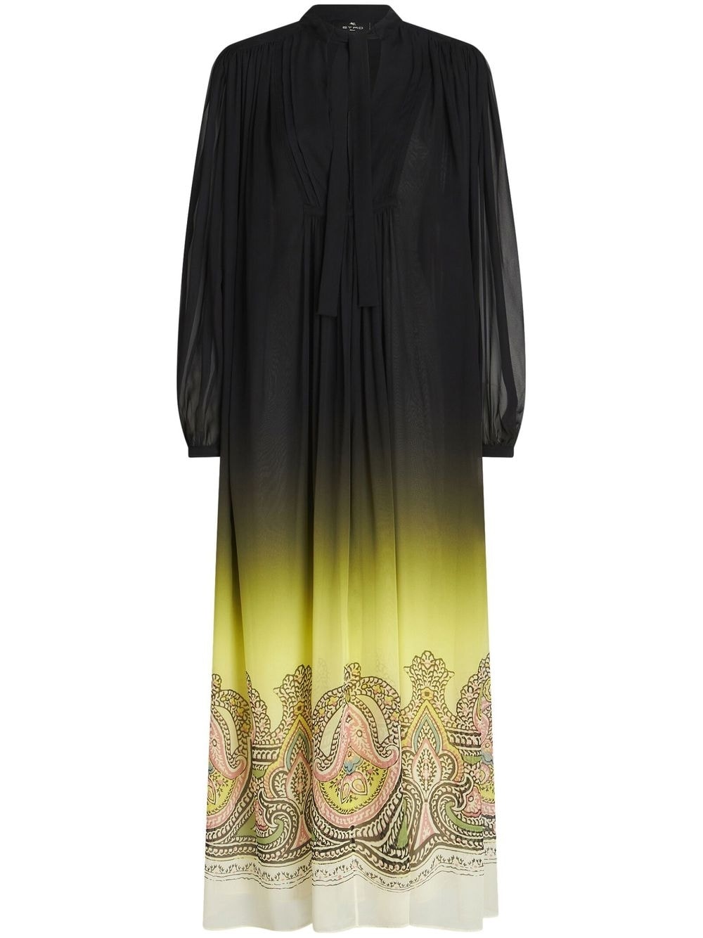 Fustan mëndafshi Etro me print paisley dhe efekt gradienti