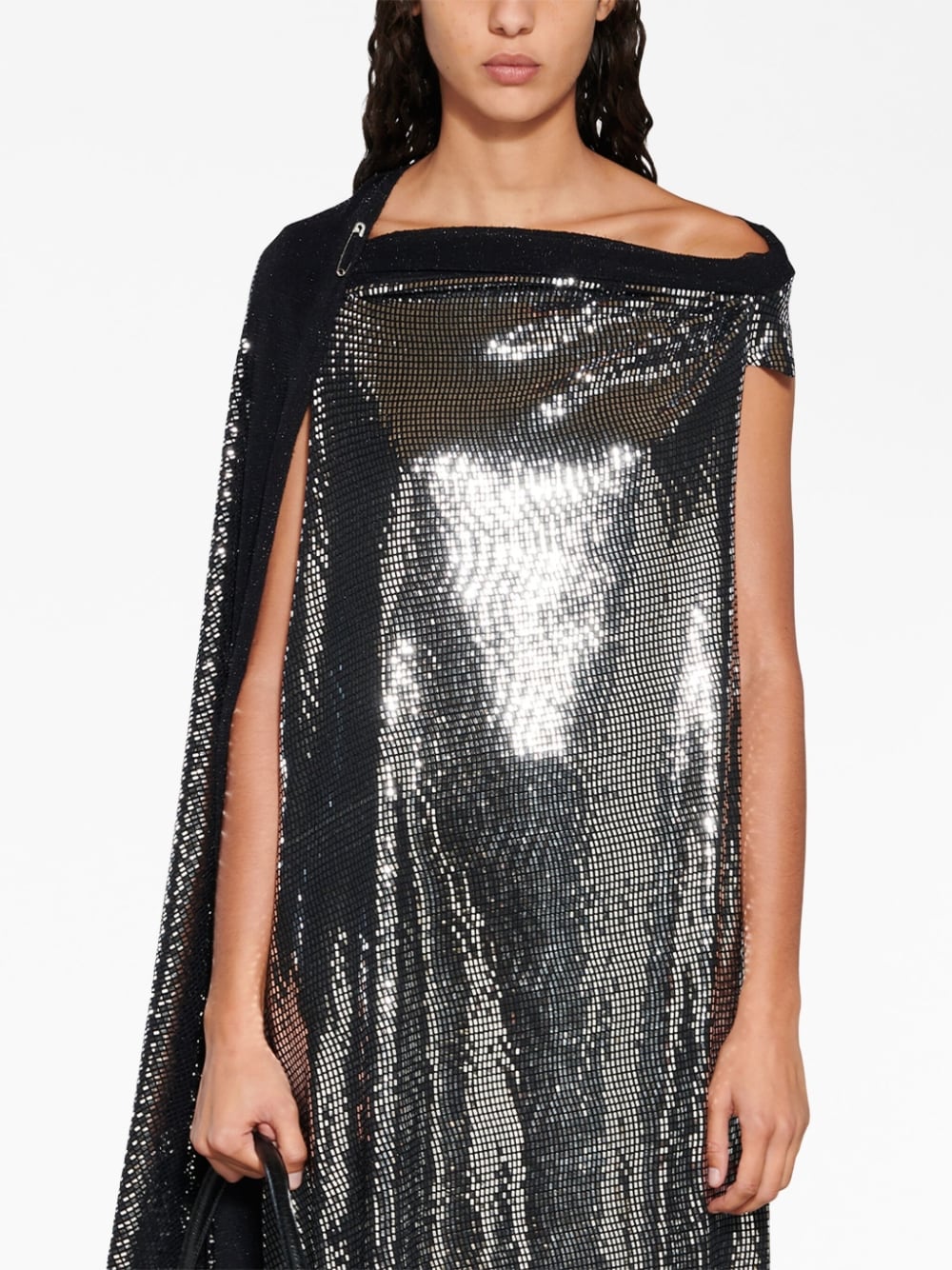 Fustan Midi me Efekt Metalik Balenciaga